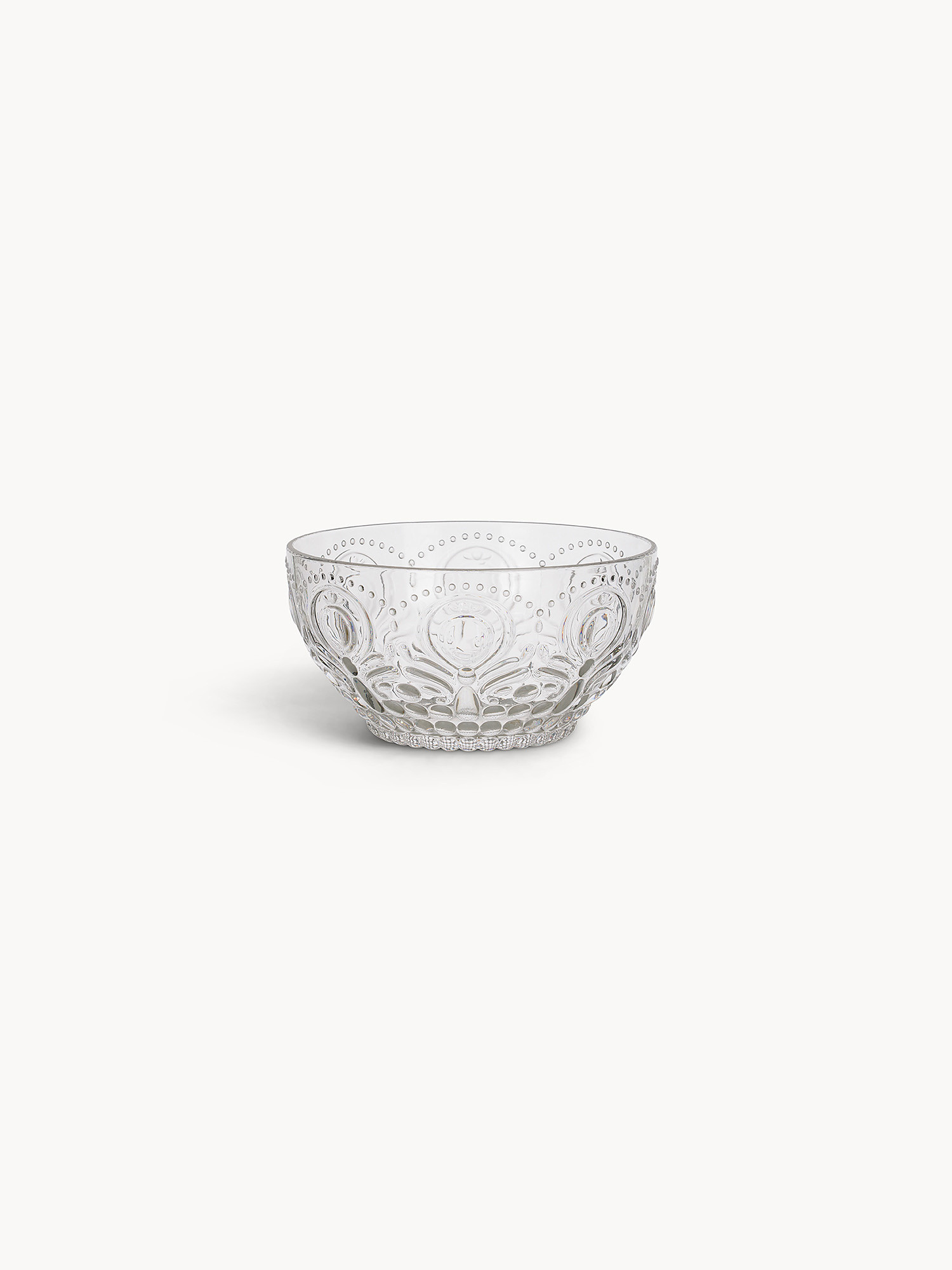 Decorated transparent plastic bowl, Transparent, large image number 0