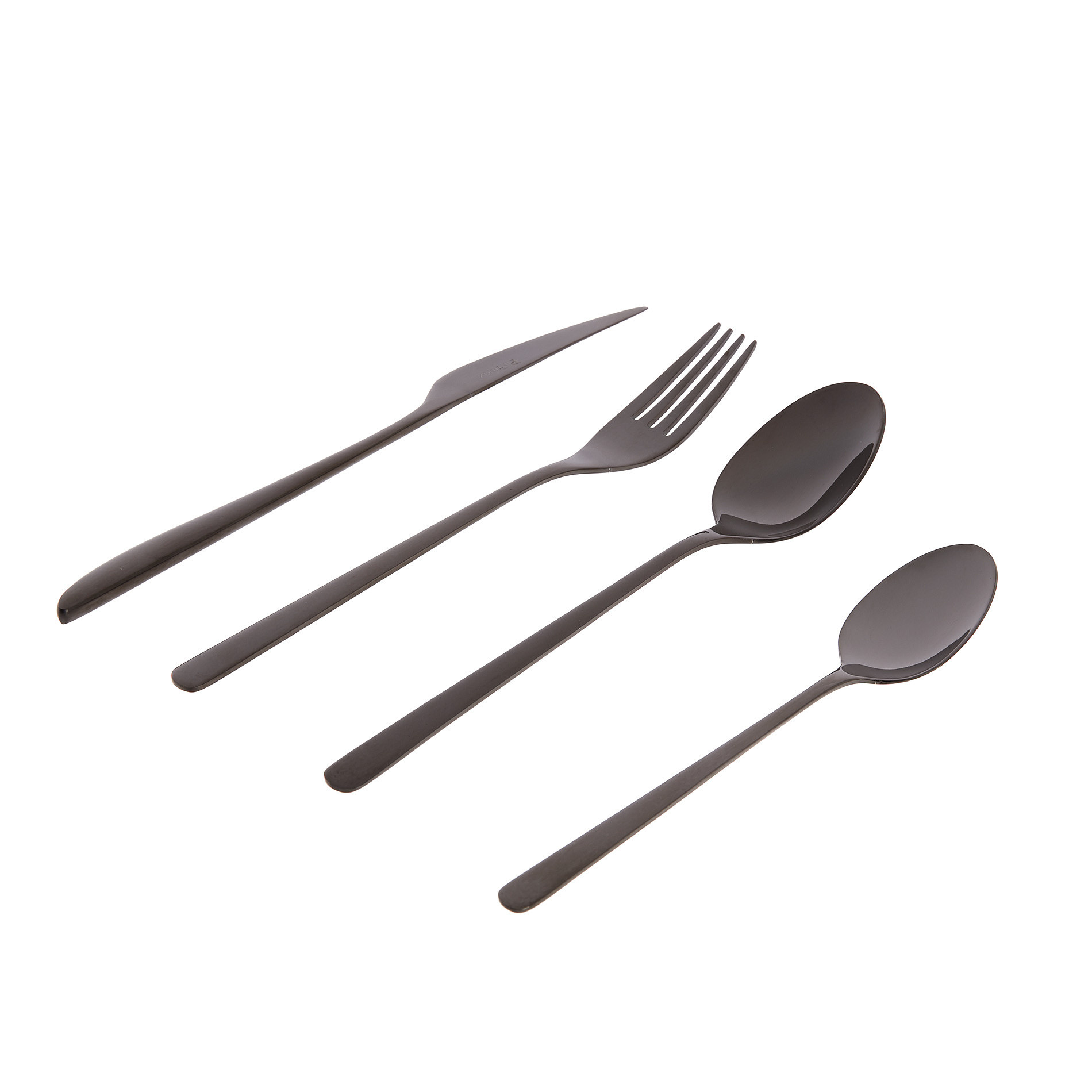 Florence 24-piece cutlery sets with black finish, Black, large image number 0