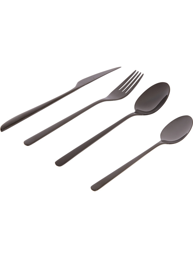 Florence 24-piece cutlery sets with black finish