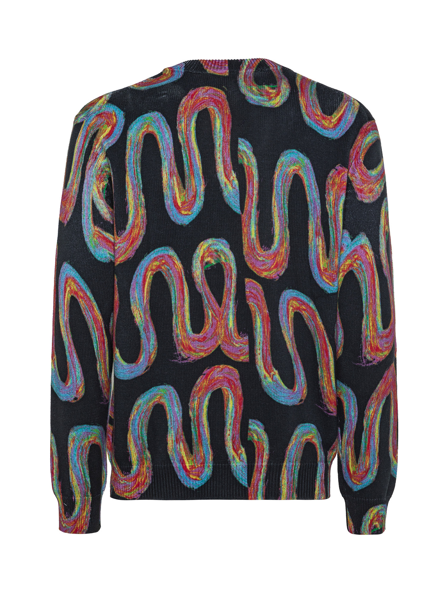 Sweater with print, Black, large image number 1