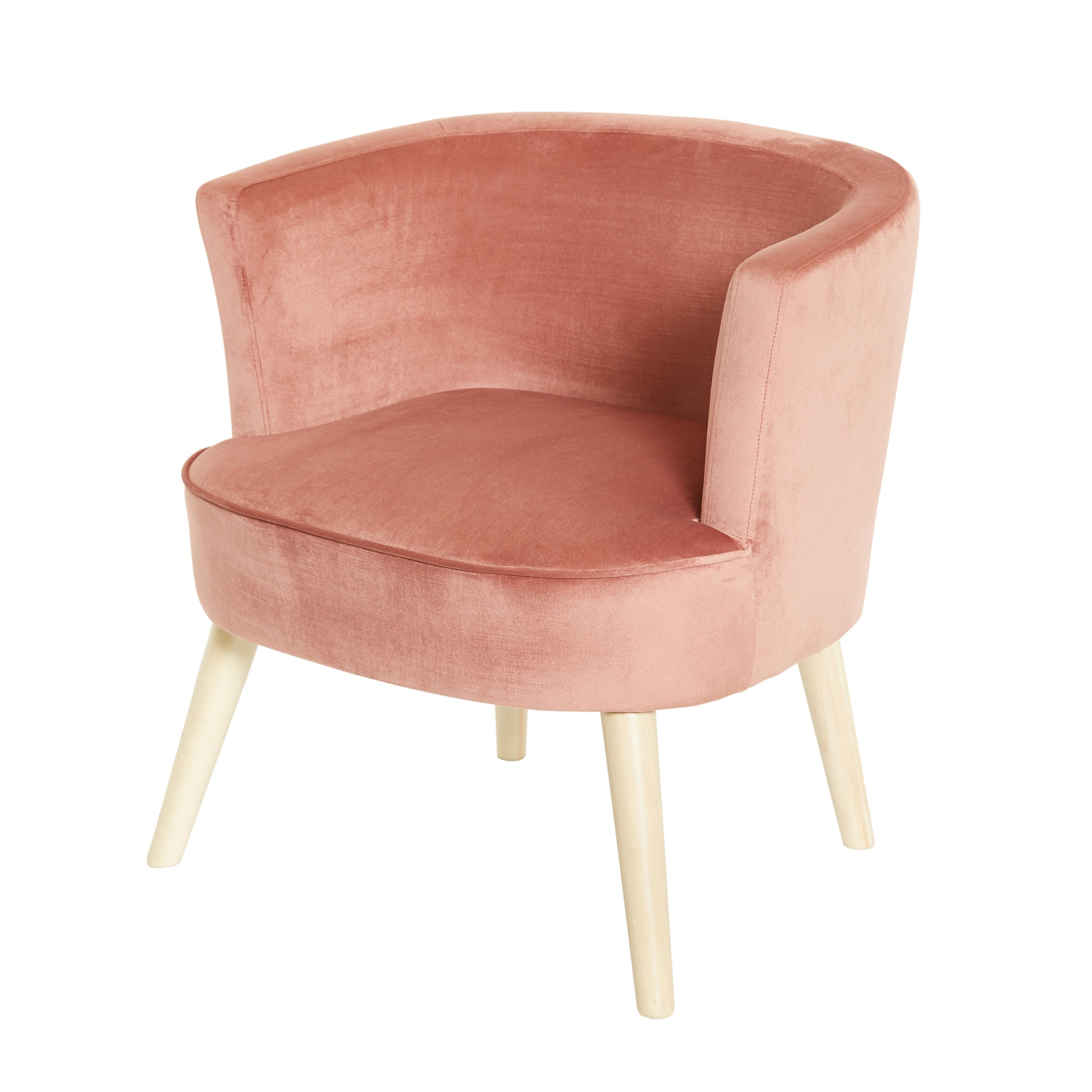 New Juju armchair in velvet, Powder Pink, large image number 0