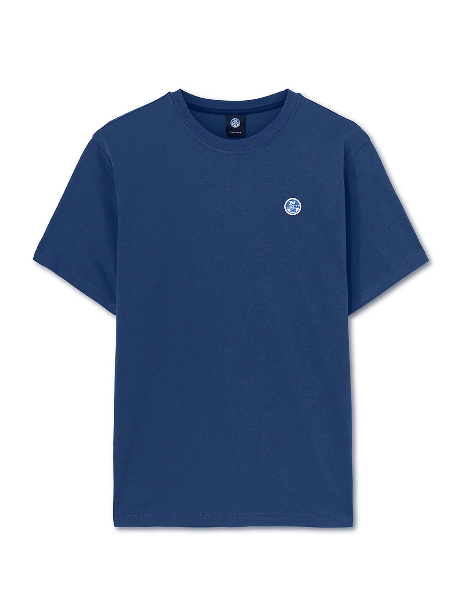T-shirt manica corta con logo, Blu chiaro, large image number 0