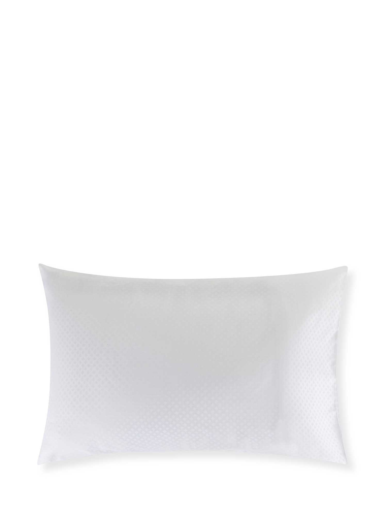 Portofino pillowcase in 100% cotton percale jacquard, White, large image number 0