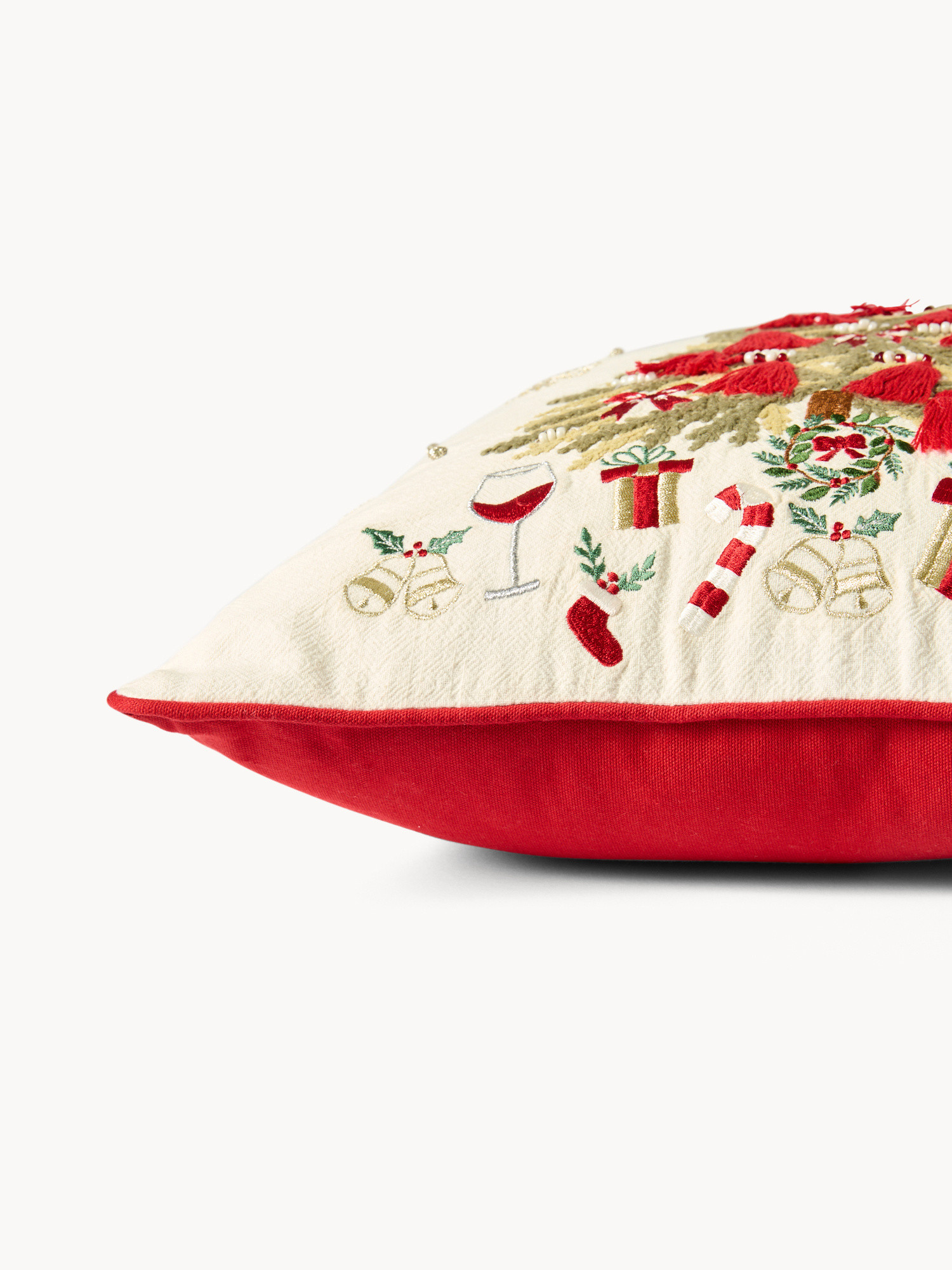 Cuscino 45x45 ricamo albero di Natale, Multicolor, large image number 2
