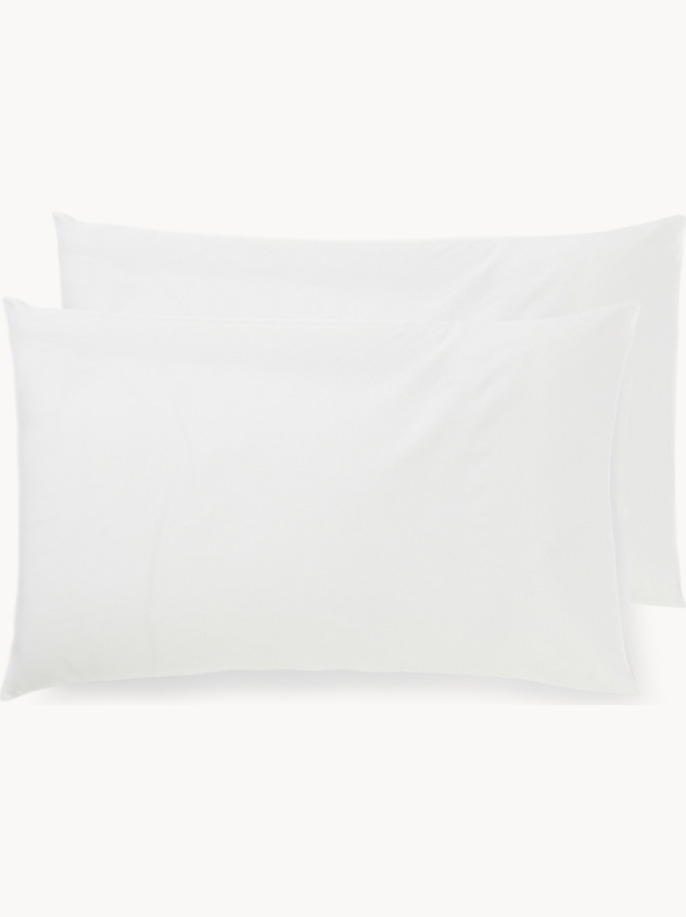 Set of 2 Solid Cotton Percale Pillowcases - Discounted Price