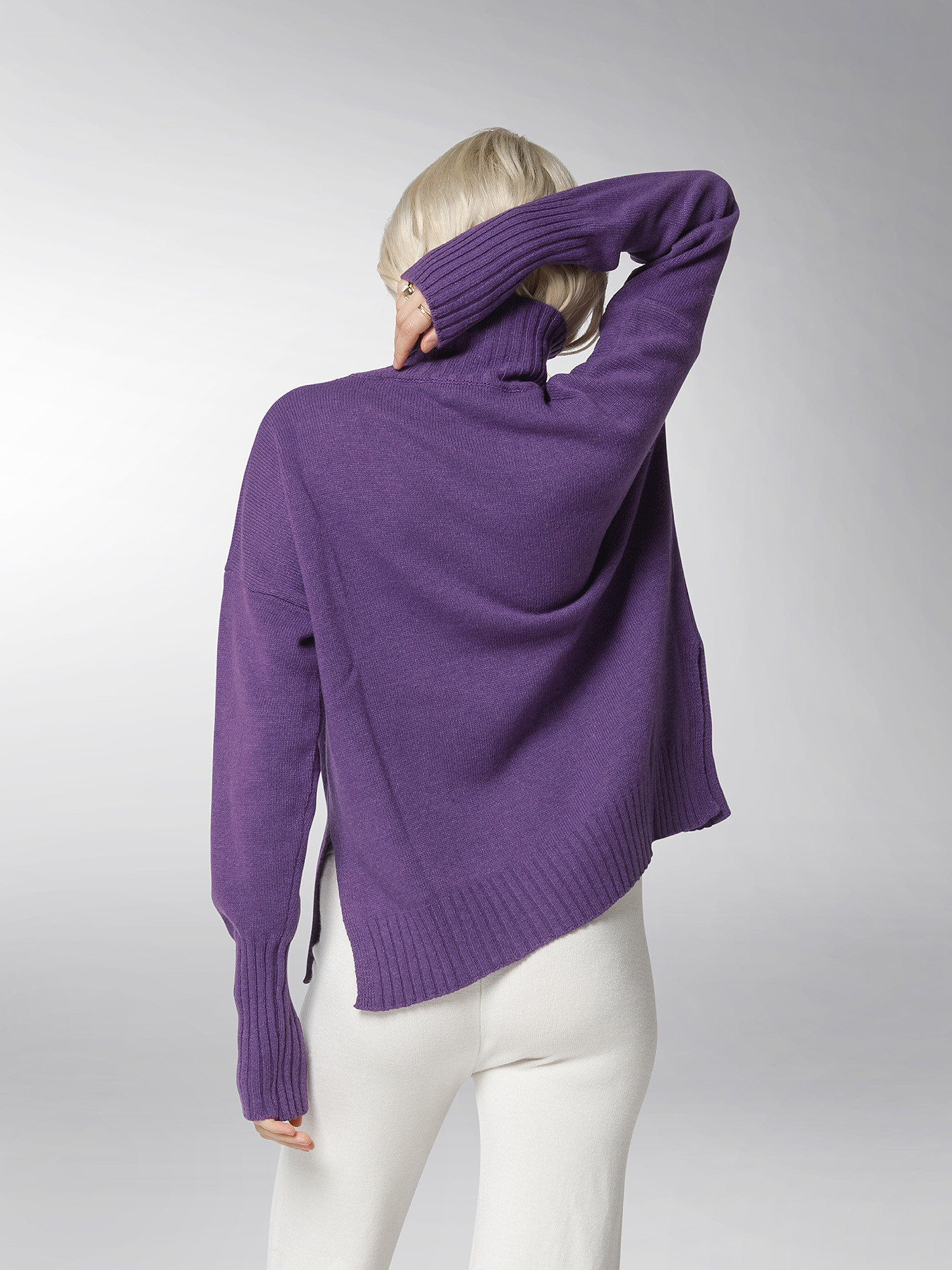 K Collection - Crater neck sweater, Purple, large image number 4