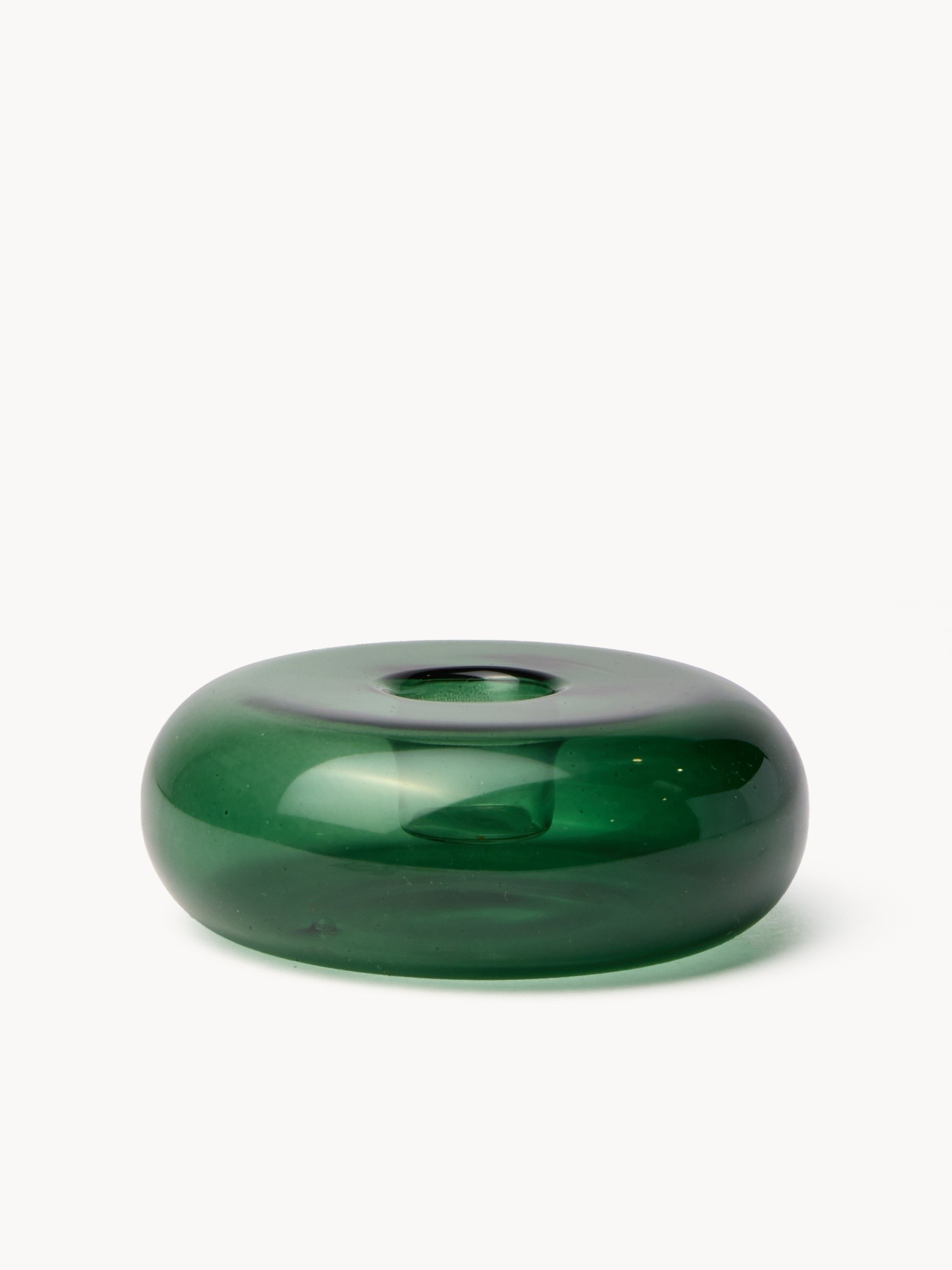 Borosilicate glass candlestick, Green, large image number 0