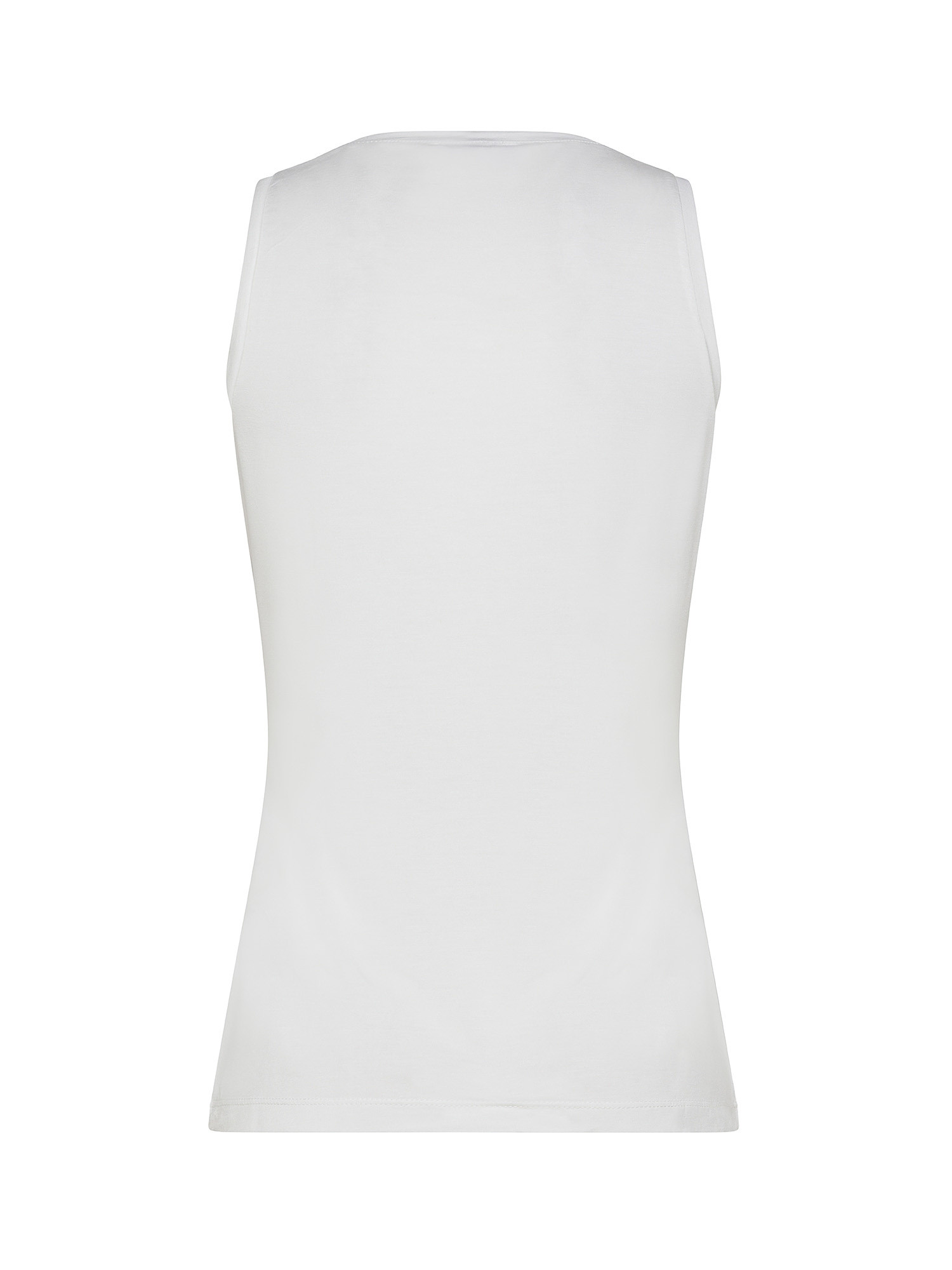 Tank top in solid color bamboo viscose, White, large image number 1