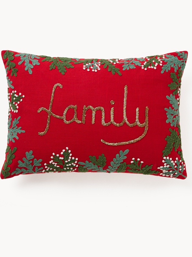 Bead-embroidered cushion 35x50cm