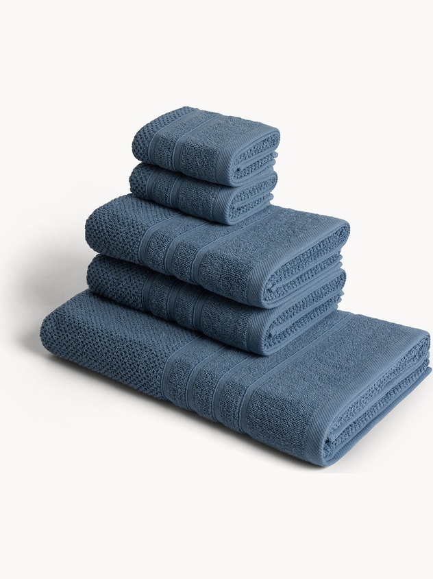 Set 5 asciugamani in puro cotone - Prezzo di lancio