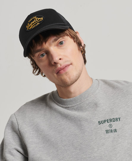 Superdry baseball cap with mesh and logo, Black, large image number 4