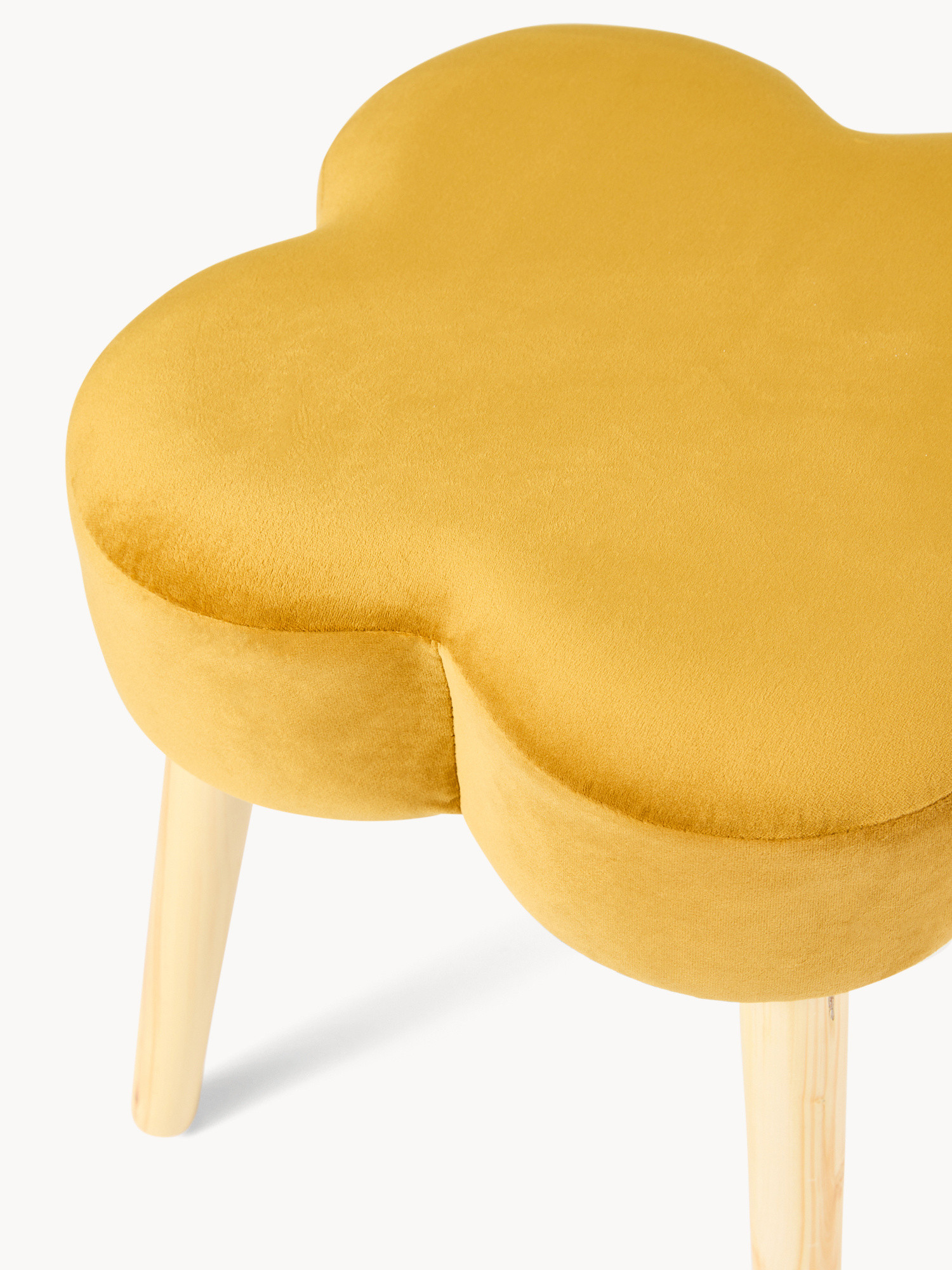 Sgabello in velluto Bloom, Giallo, large image number 1