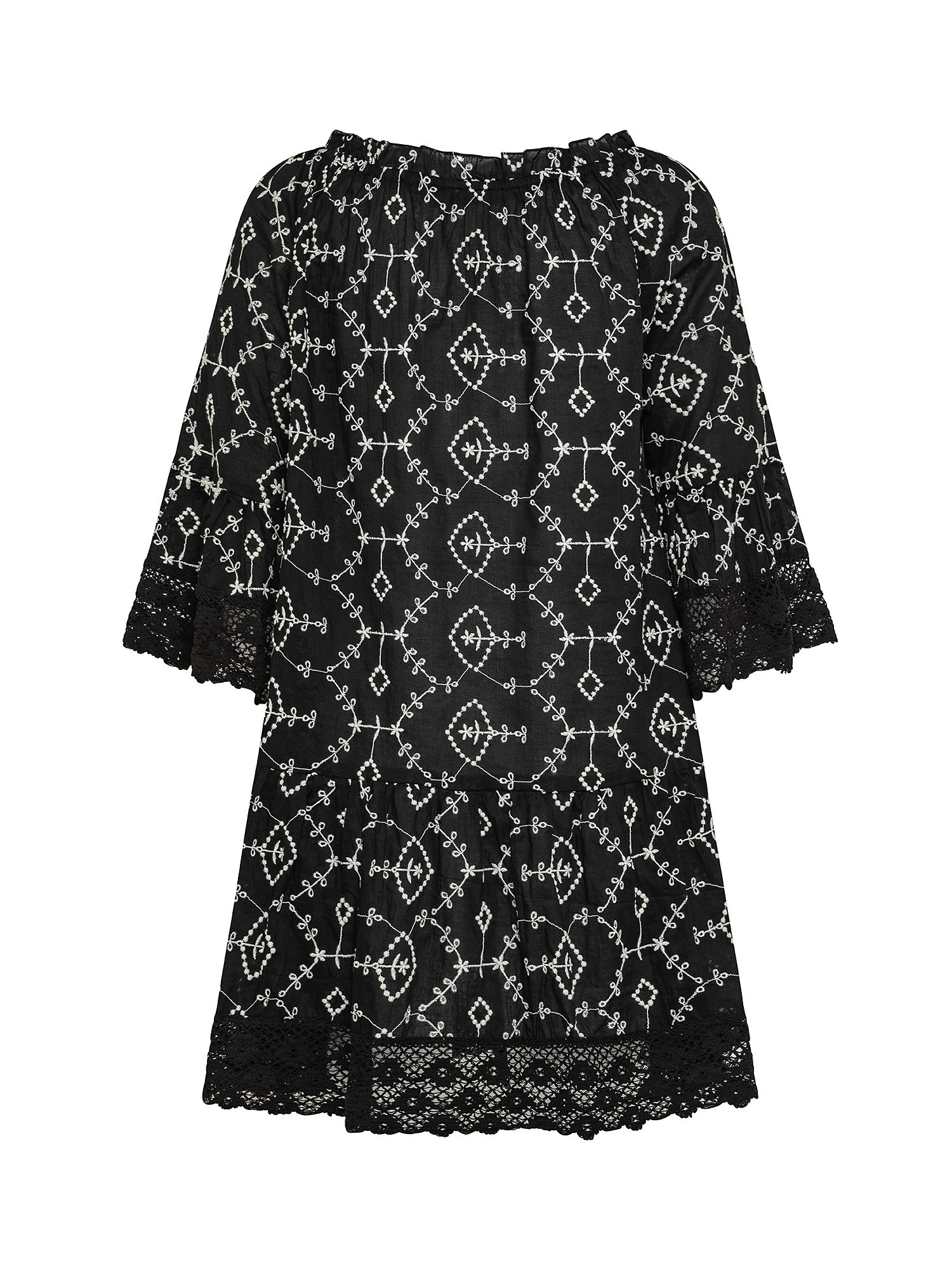 Embroidered voile dress, Black, large image number 1
