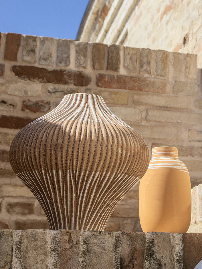 Portuguese ceramic vase, Light Orange, large image number 2