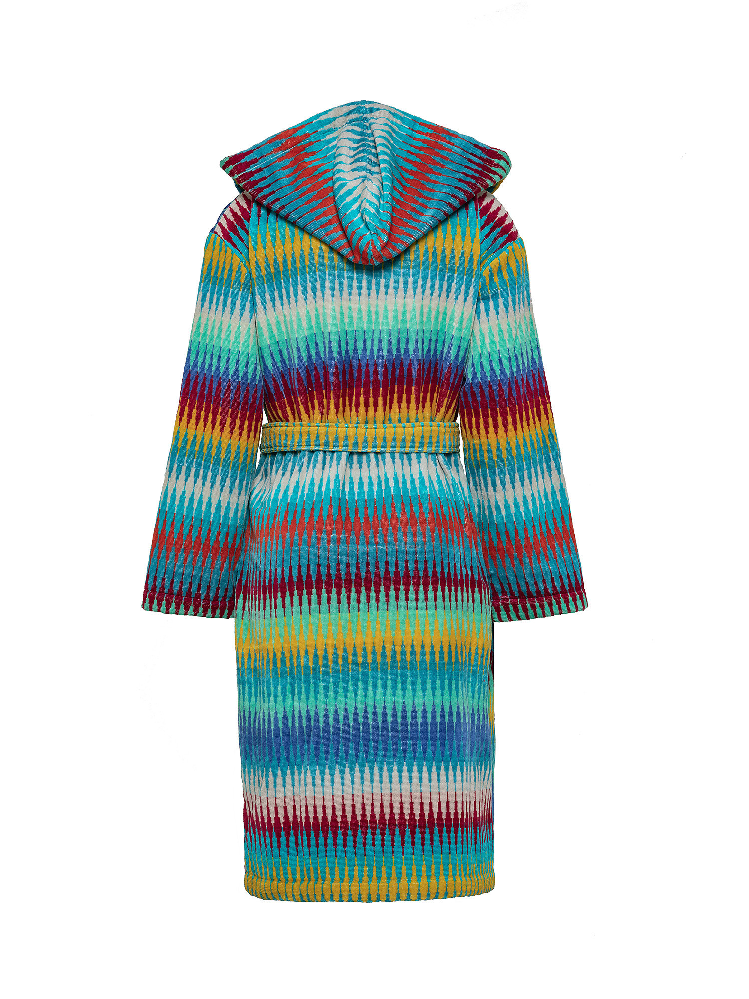 Cotton velor bathrobe with abstract motif, Multicolor, large image number 1