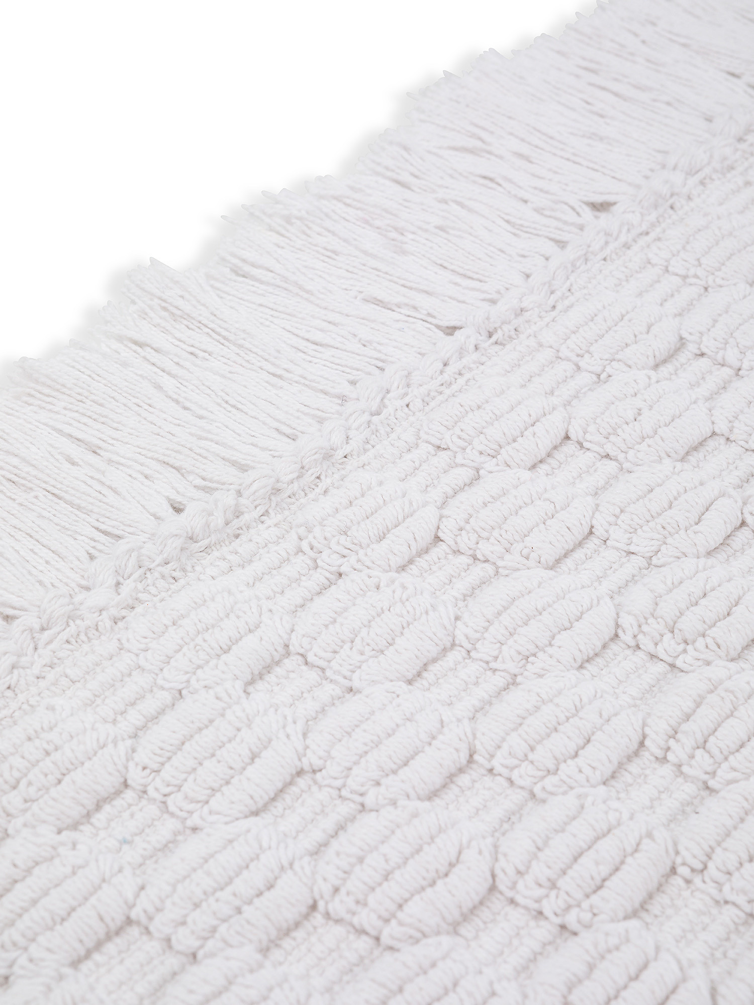 Tappeto bagno tessuto jacquard motivo a rilievo, Bianco, large image number 1