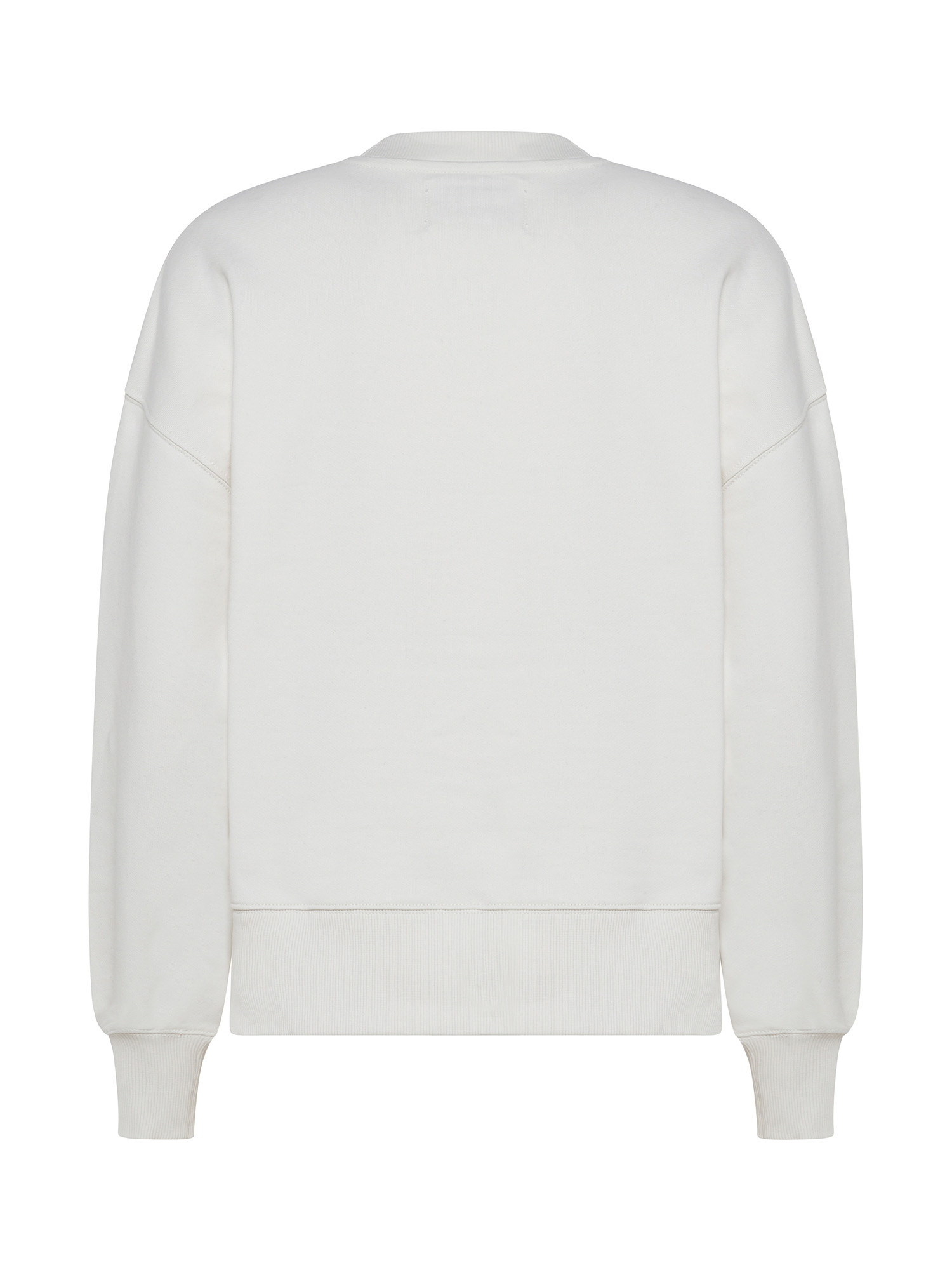 Calvin Klein Jeans - Felpa in cotone con logo, Bianco avorio, large image number 1
