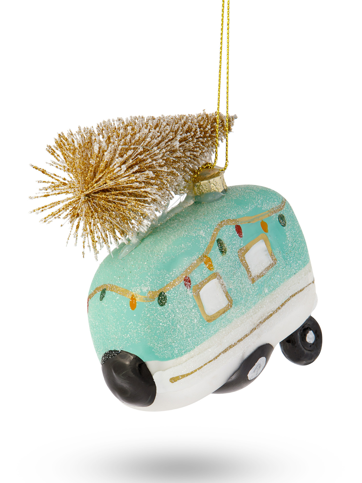 Caravan tree decoration with hand-decorated glass tree, Gold, large image number 1