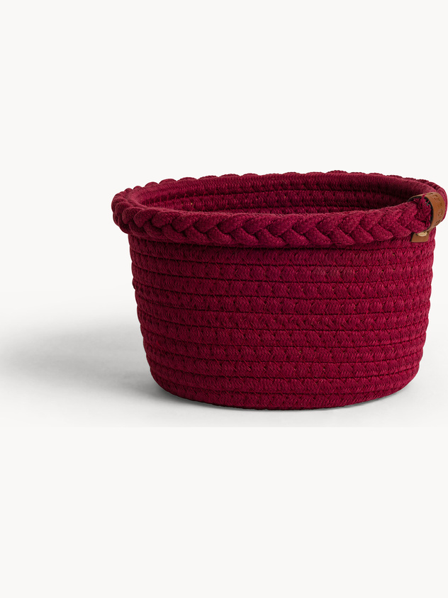 Cestino portatutto con bordo intrecciato