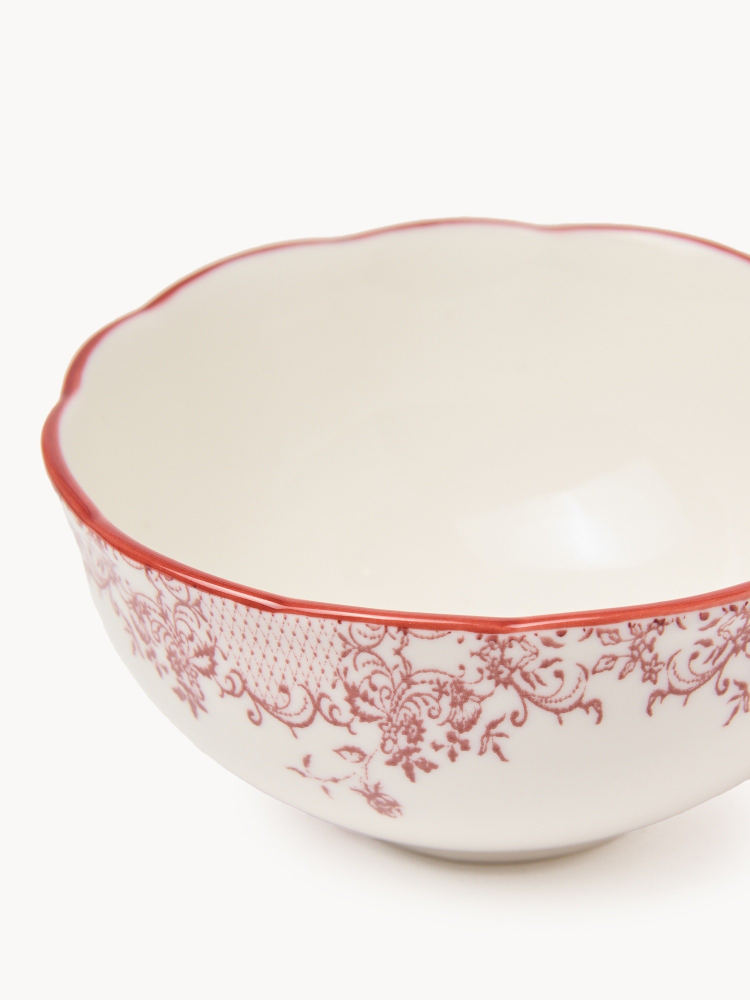 Porcelain small bowl with a Toile de Jouy motif, Bianco/Rosso, large image number 1