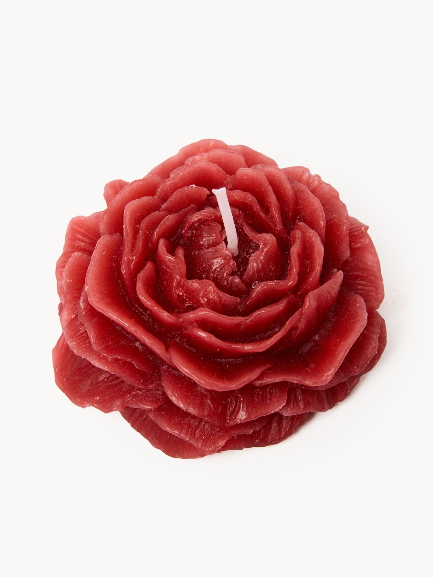 Red rose-shaped candle, Red, large image number 1