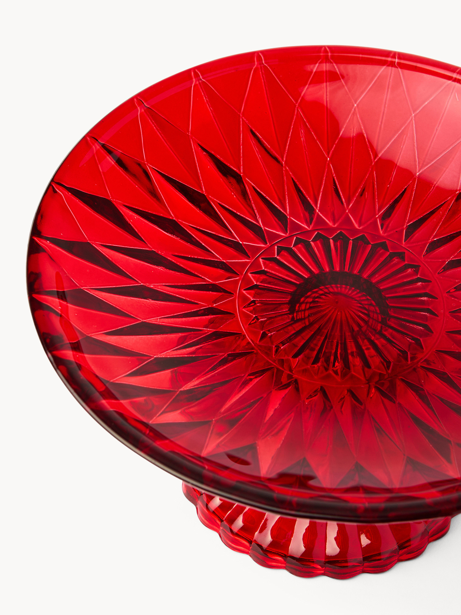 Printed sprayed glass salad bowl, Red, large image number 1