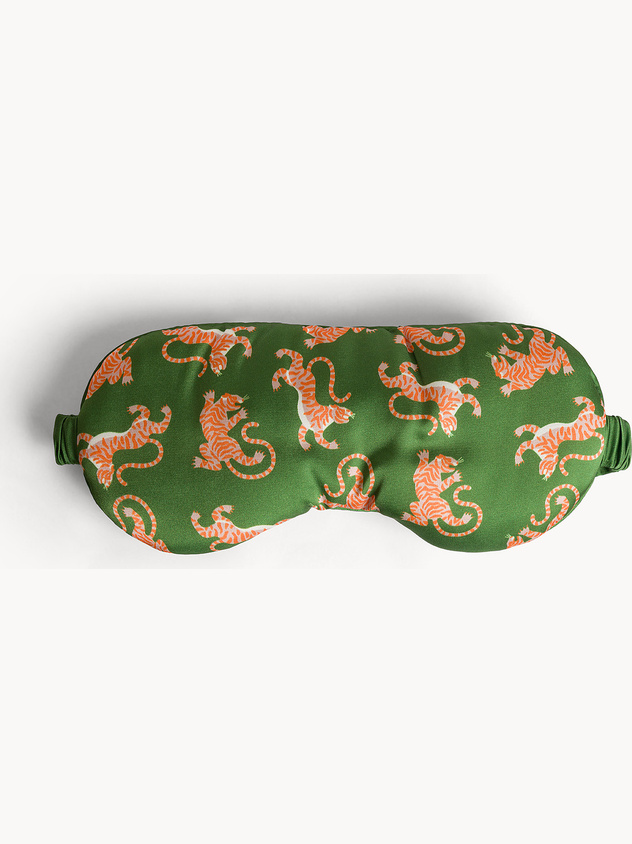 Silk fabric sleep mask with print