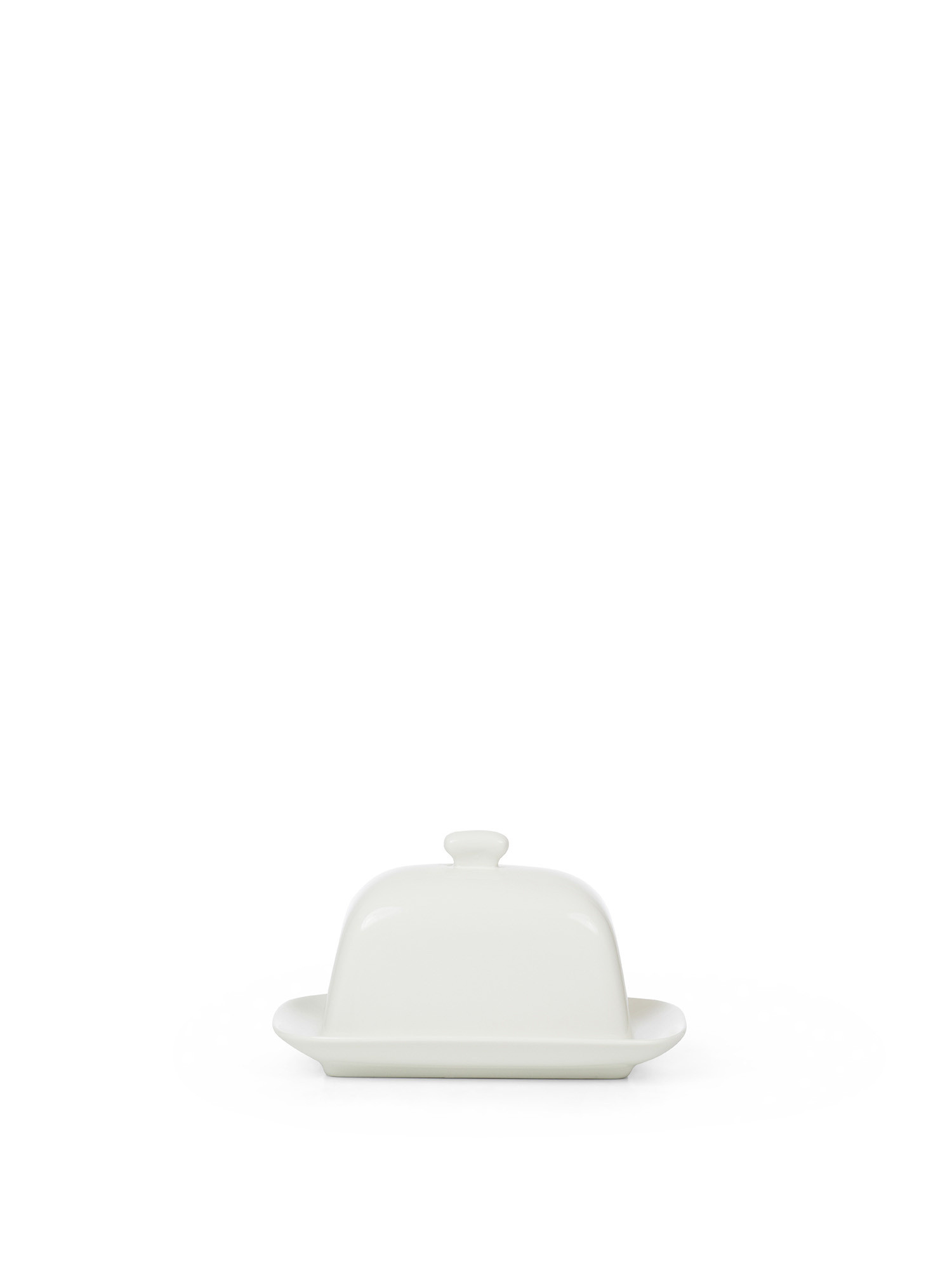 White porcelain butter dish, White, large image number 0
