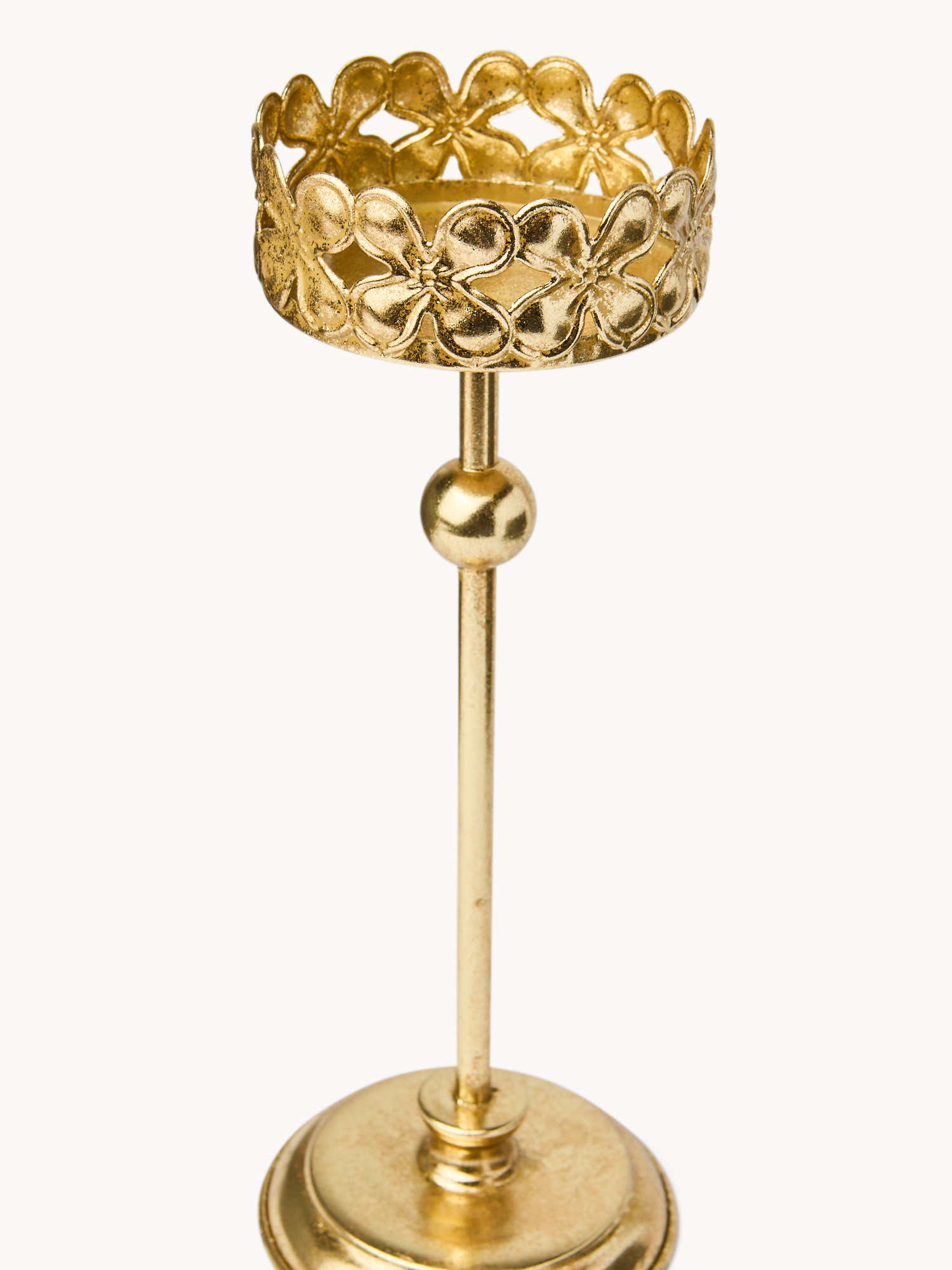 Portacandele in ferro dorato, Giallo oro, large image number 1