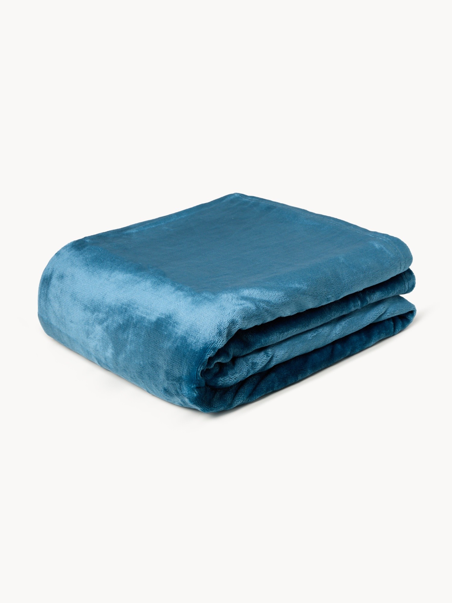 Solid-colored maxi fleece throw, Blue, large image number 0