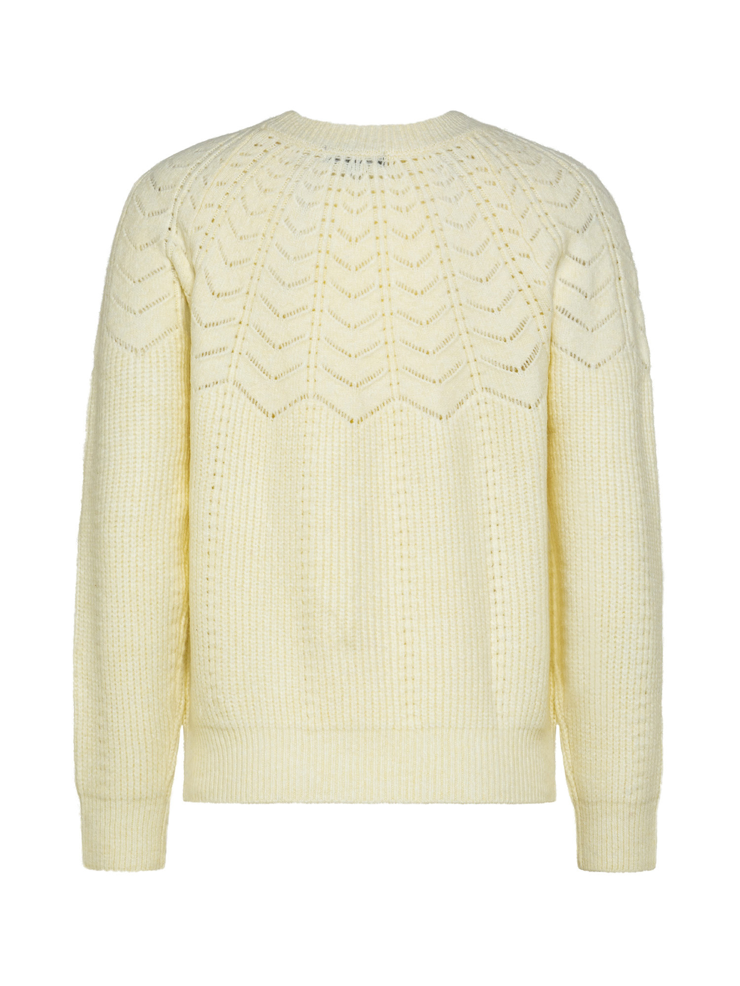 Koan - Ribbed pullover with ajour stitch, White, large image number 1