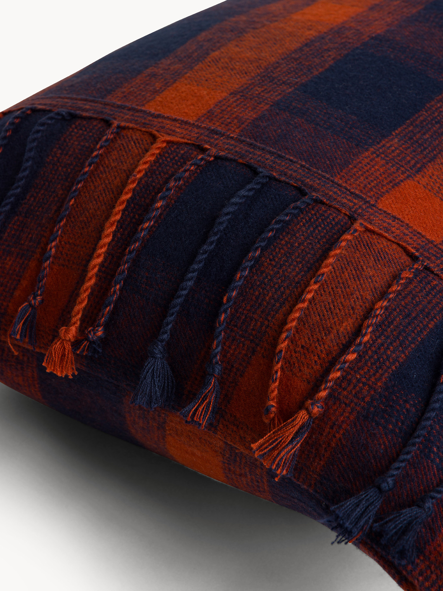 35x50 cm checked cotton cushion, Blue, large image number 2
