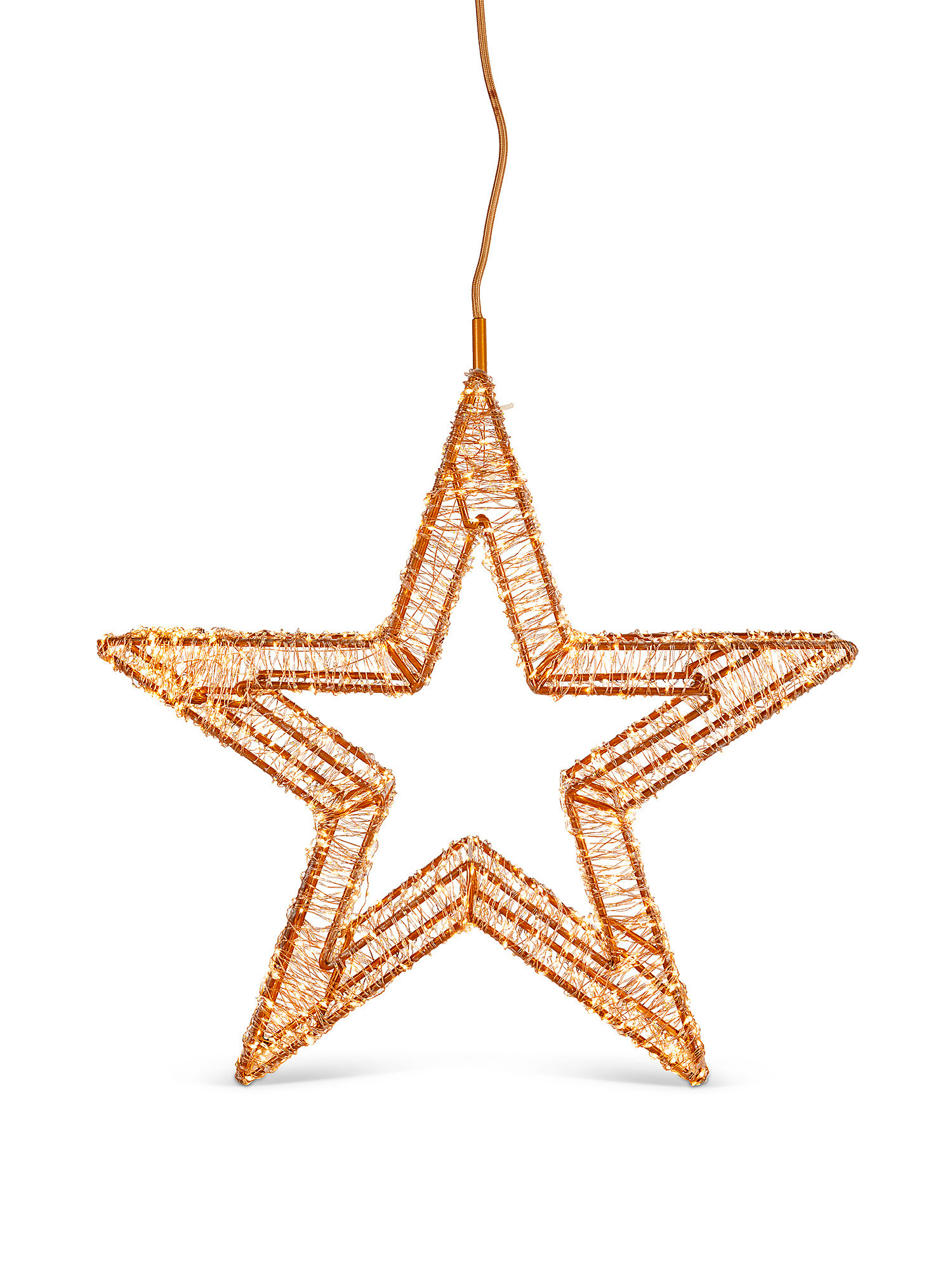 Decorative star with 3360 micro LED warm light, Gold, large image number 0