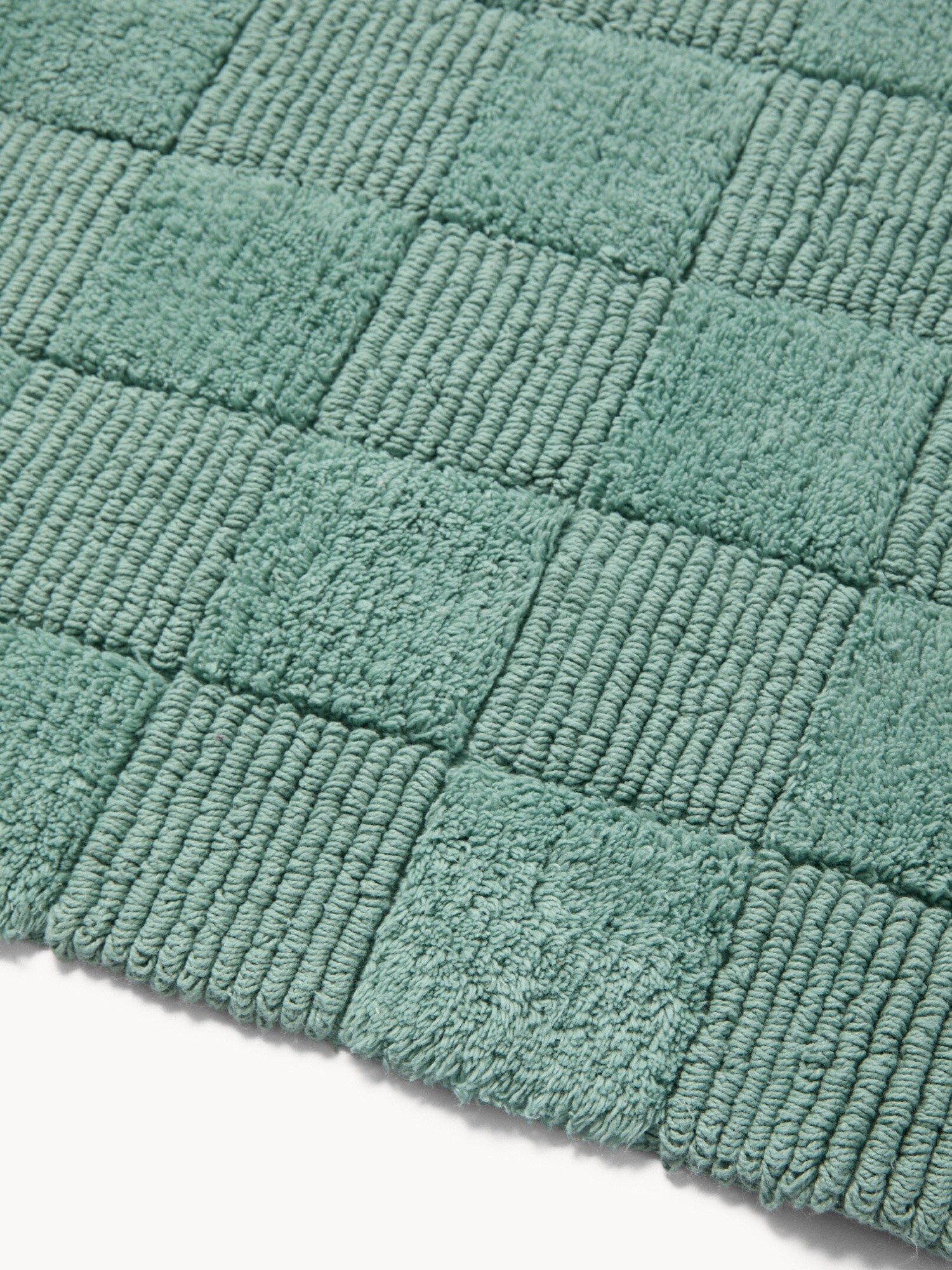 Tappeto bagno in cotone con trama a scacchiera - Prezzo di lancio, Azzurro, large image number 1