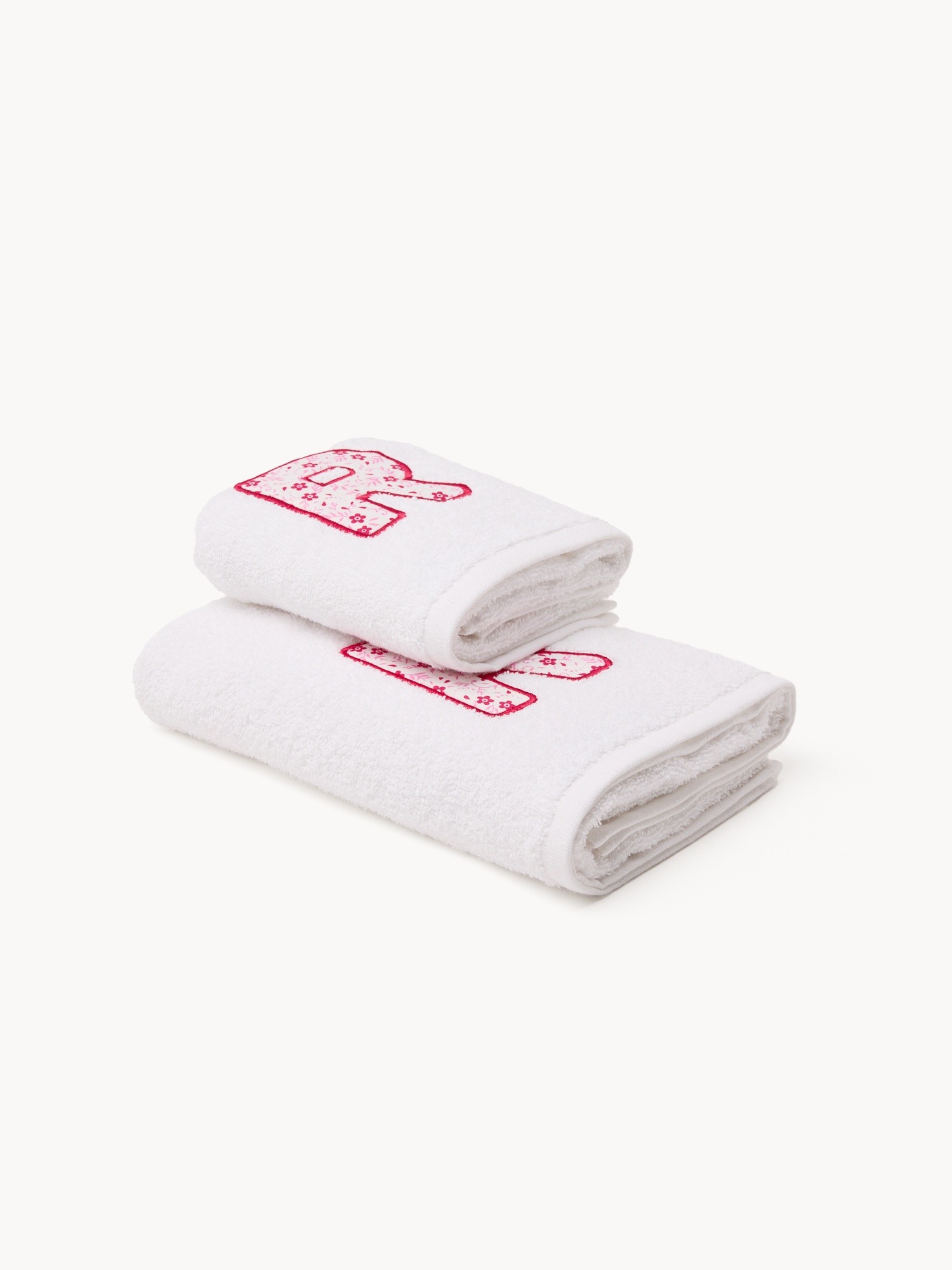 Terry towel set,letter design, White, large image number 0