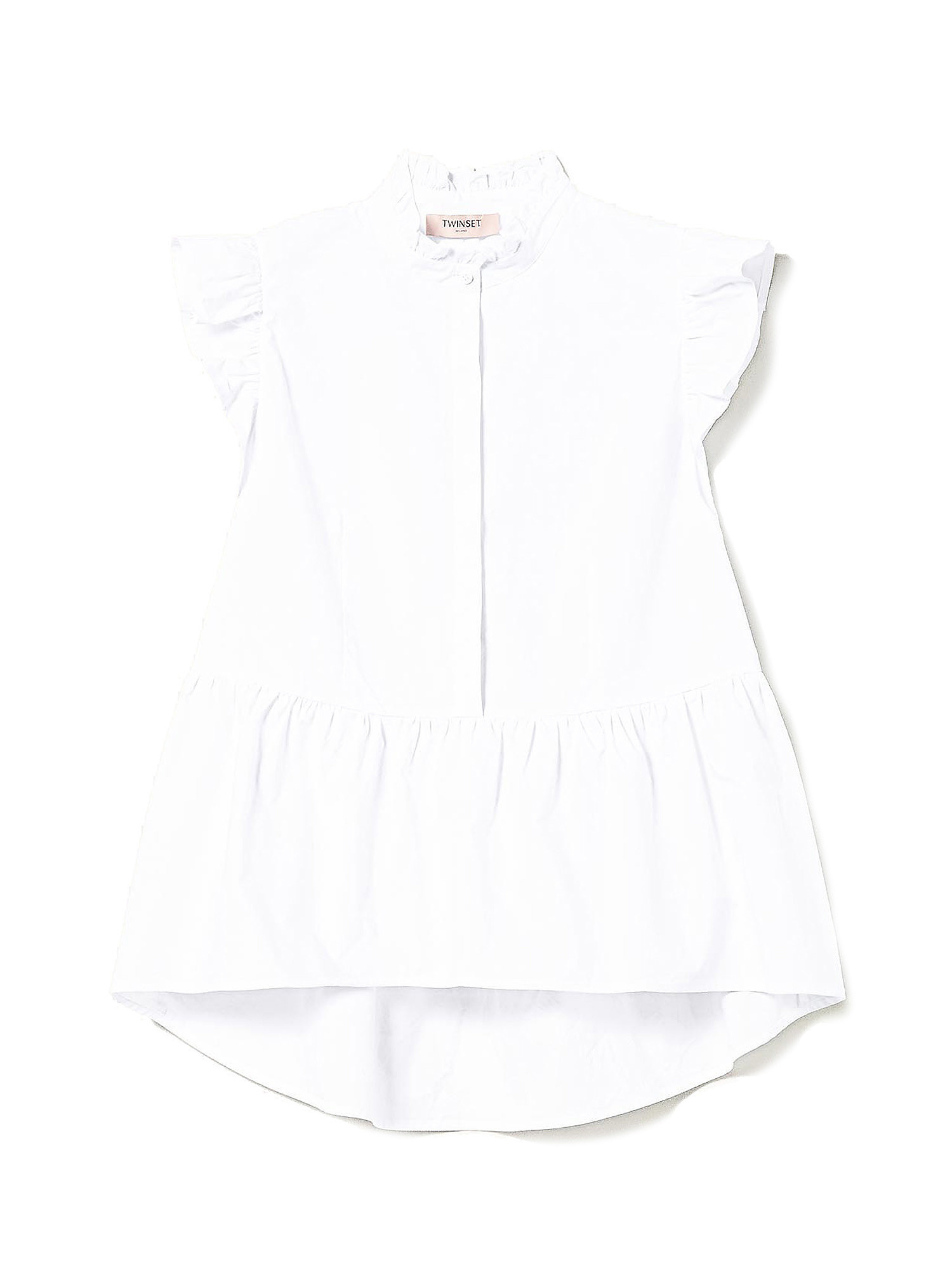 Poplin top with ruffles, White, large image number 0