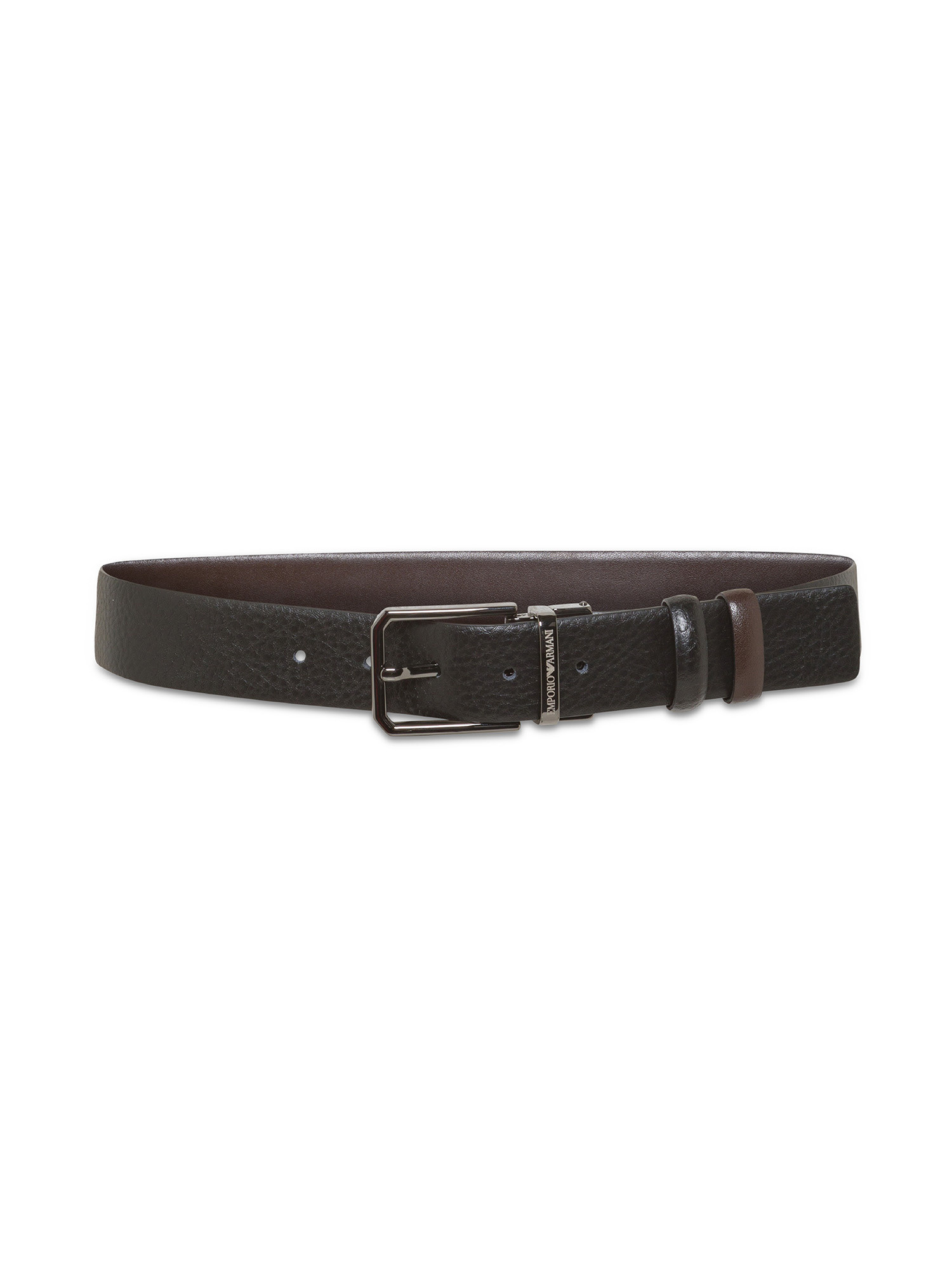 Emporio Armani - Reversible leather belt, Black, large image number 1