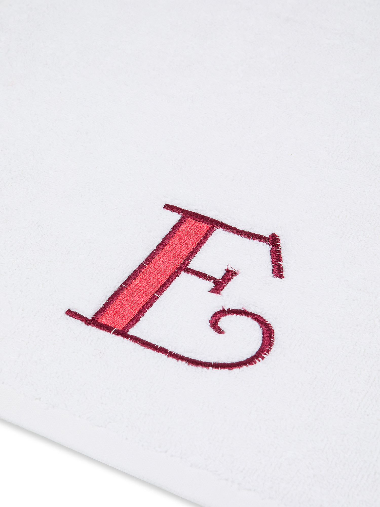 Set asciugamano in spugna ospite e viso con monogramma lettera, Rosso, large image number 2