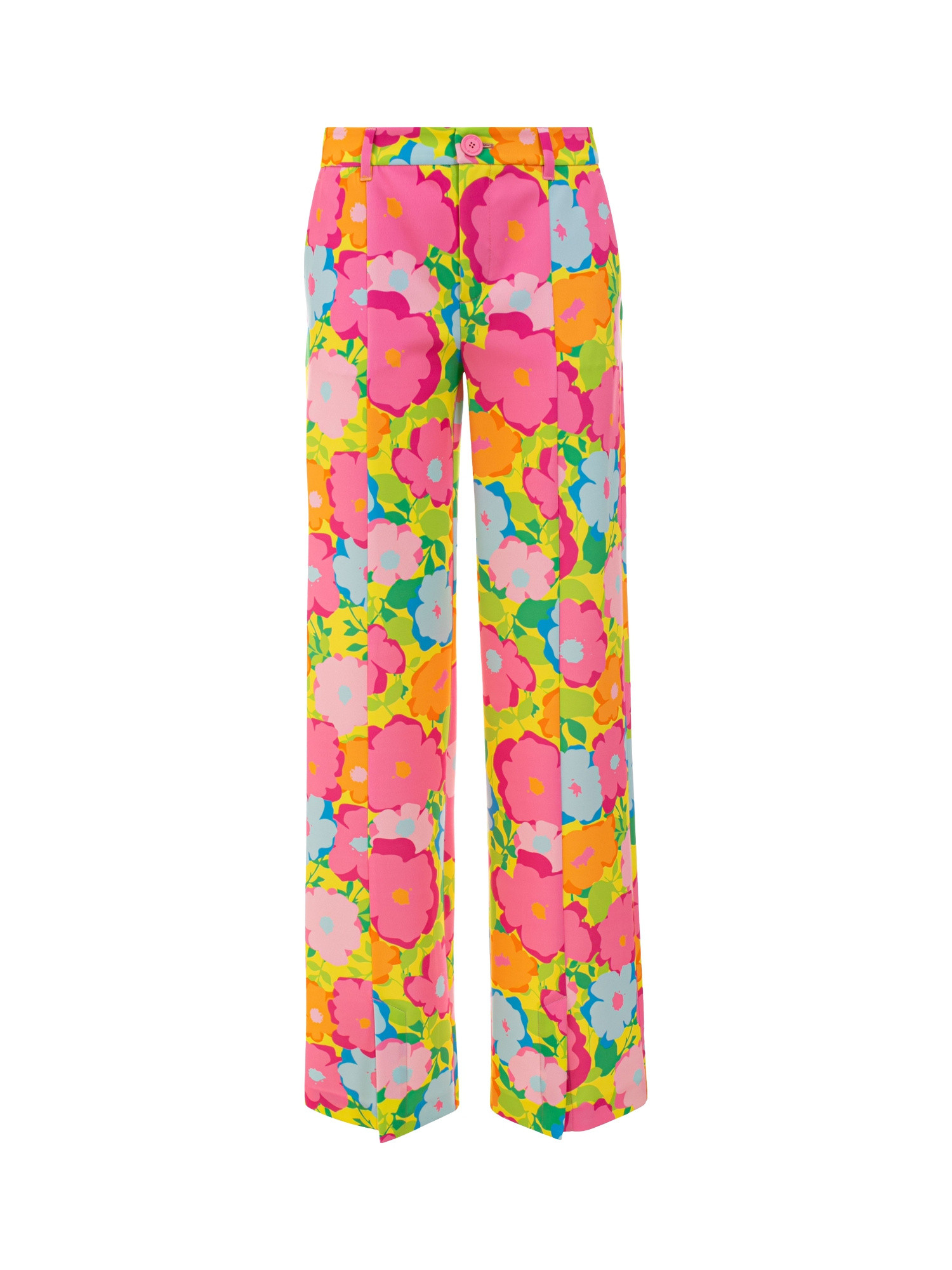 Chiara Ferragni - Flower print cady trousers, Multicolor, large image number 0
