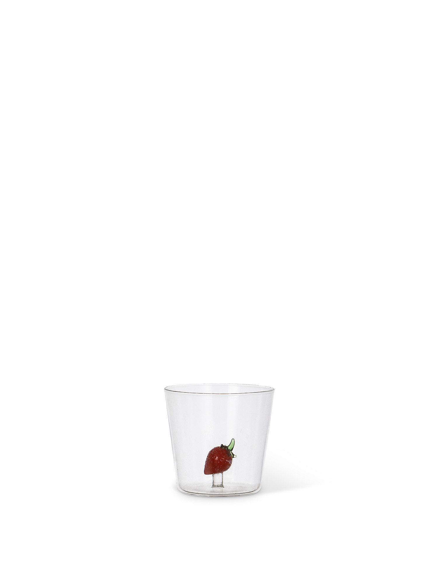 Borosilicate glass tumbler with strawberry detail, Transparent, large image number 0