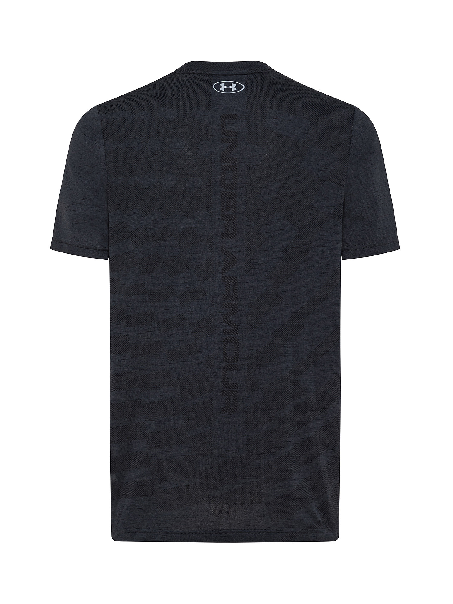 T-shirt in morbido tessuto in maglia con pannelli in mesh tecnico, Nero, large image number 1