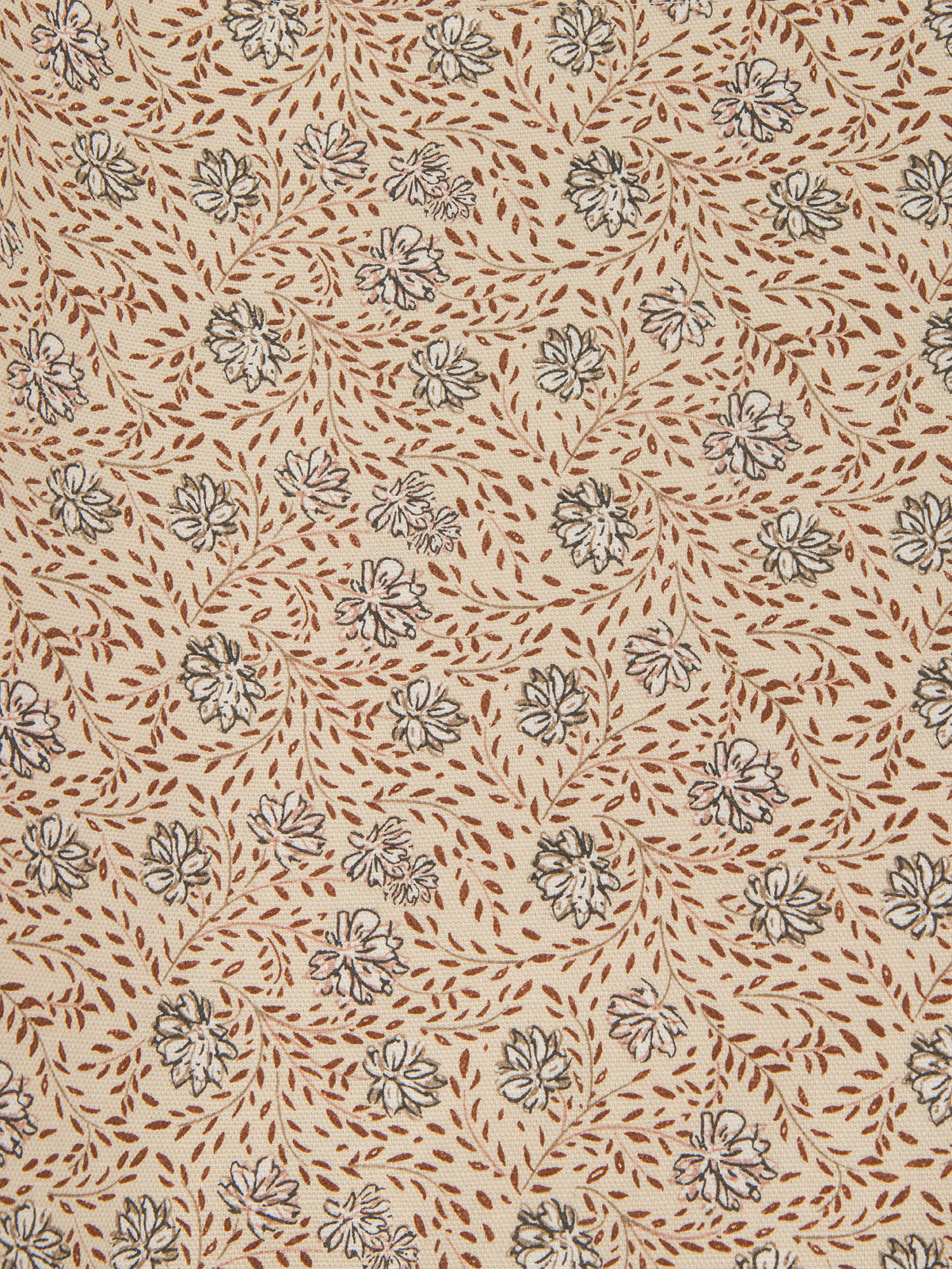 Telo arredo cotone stampa fiori, Beige, large image number 2