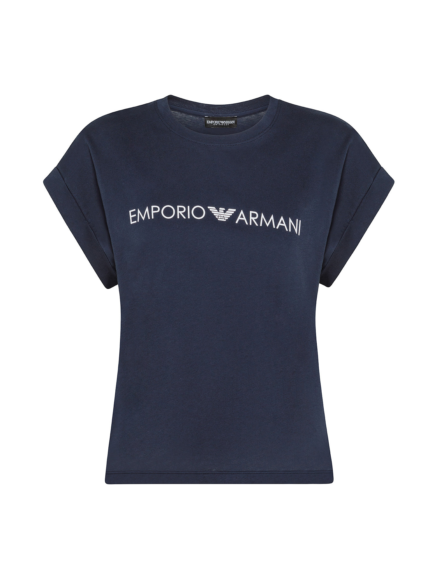 T-shirt with logo print, Blue, large image number 0