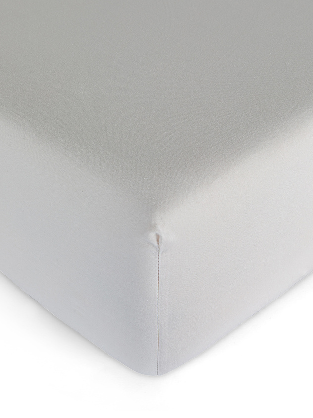 Zefiro solid color cotton satin fitted sheet