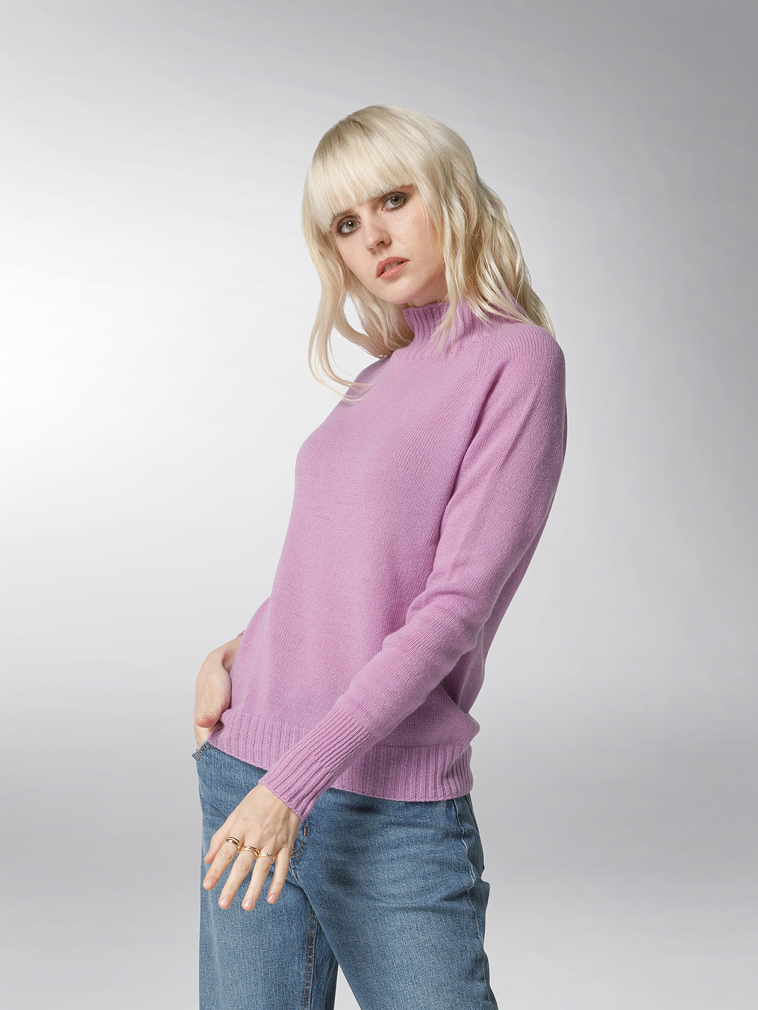 K Collection - Crater neck sweater, Purple Lilac, large image number 3