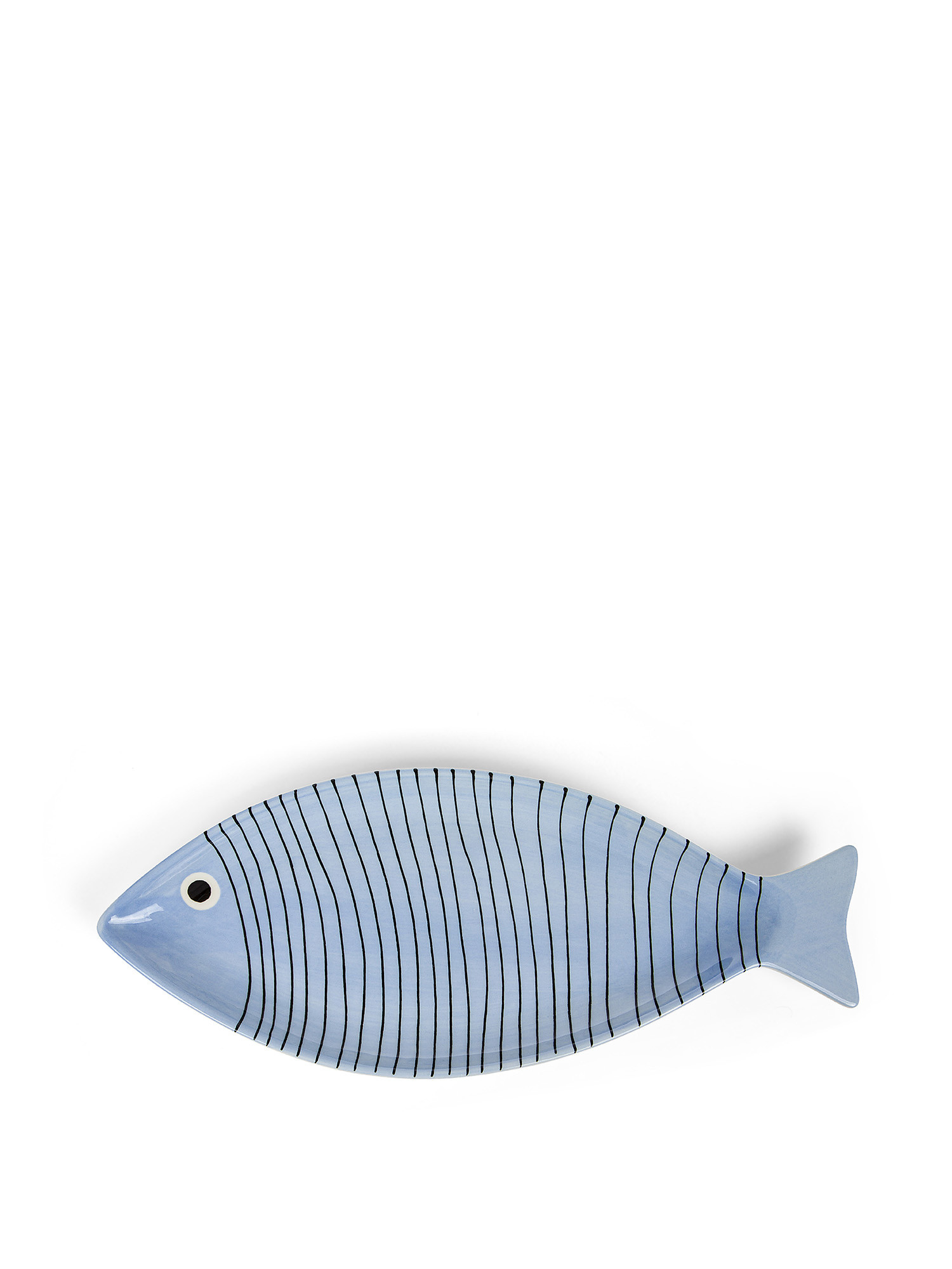 Piatto da portata stoneware a pesce, Azzurro, large image number 0