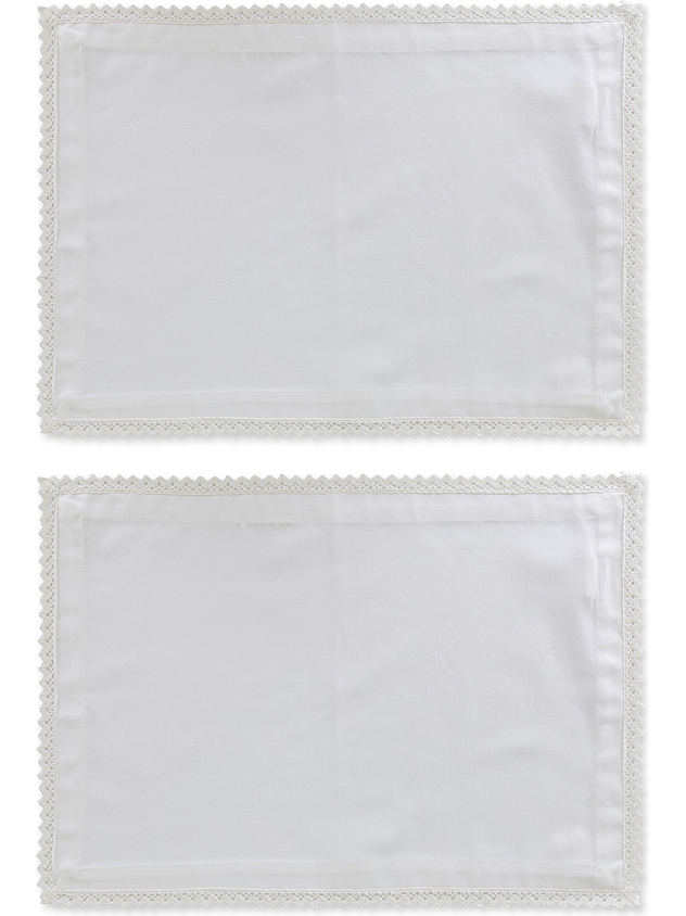 Set of 2 cotton twill placemats with embroidery