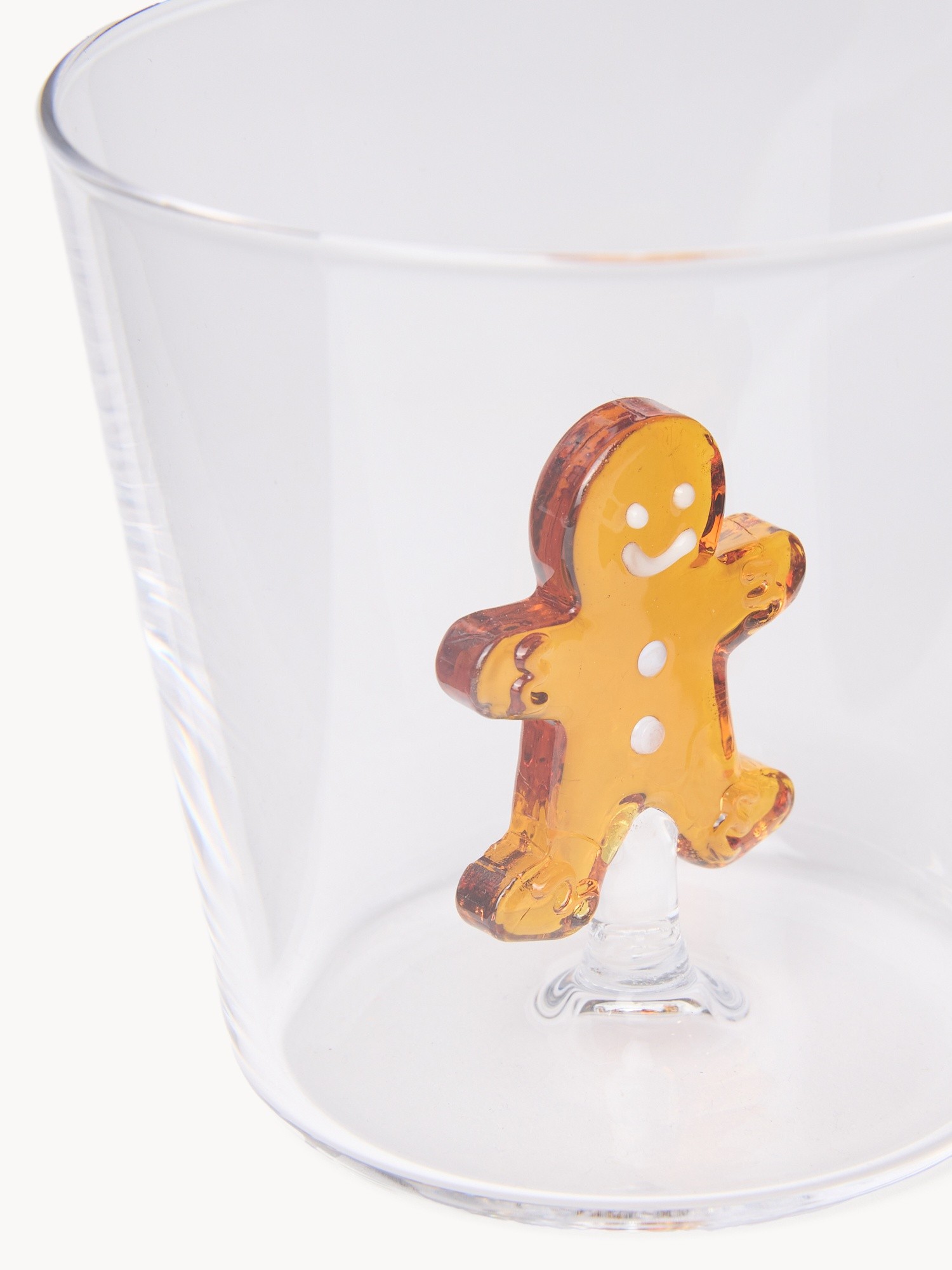 Bicchiere in vetro borosilicato dettaglio gingerbread, Trasparente, large image number 1