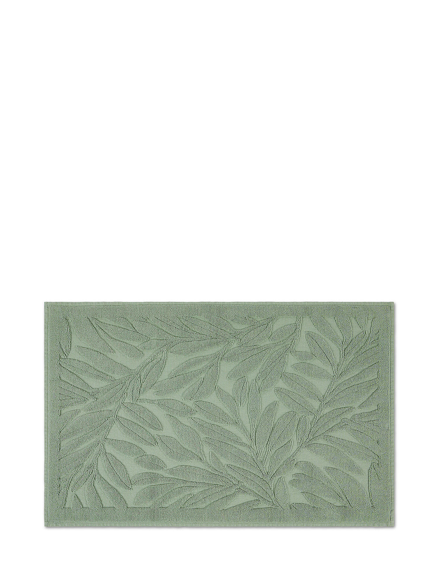 Zefiro solid color cotton shower mat, Sage Green, large image number 0
