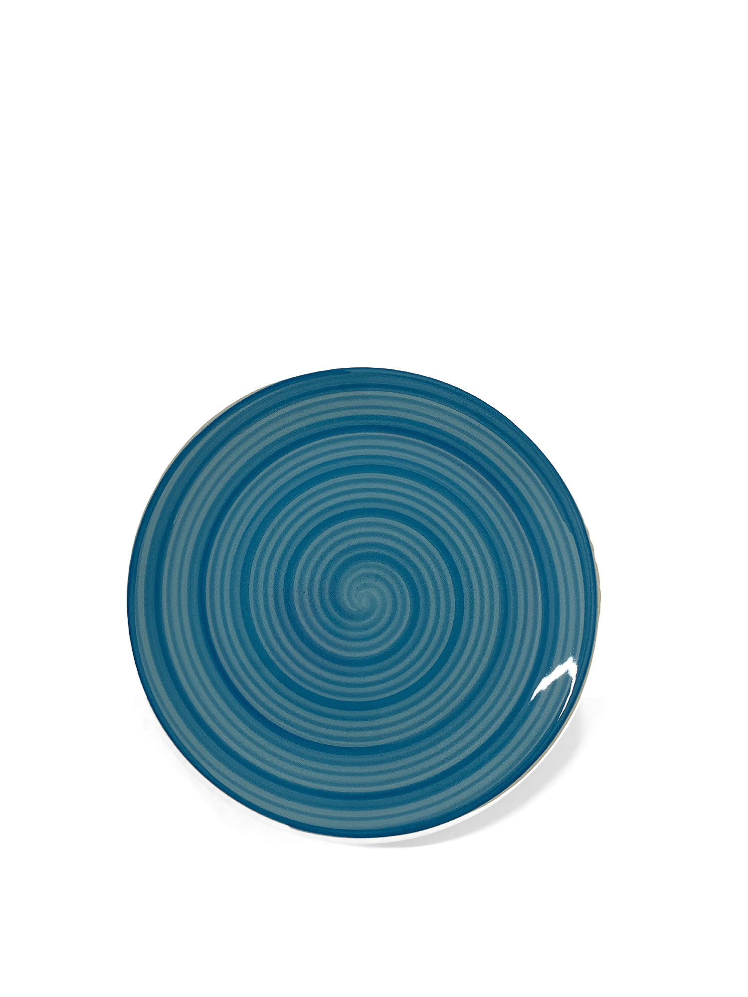 Piatto frutta ceramica dipinta a mano Spirale, Azzurro, large image number 0